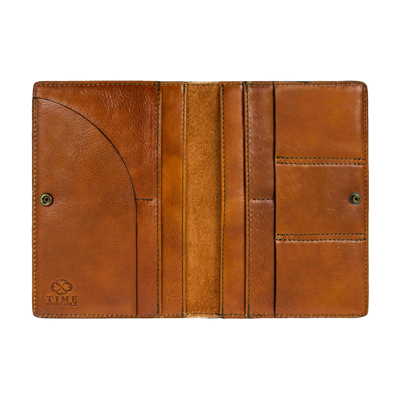 Large Leather Passport Holder - Gulliver's Travels Accessories Time Resistance