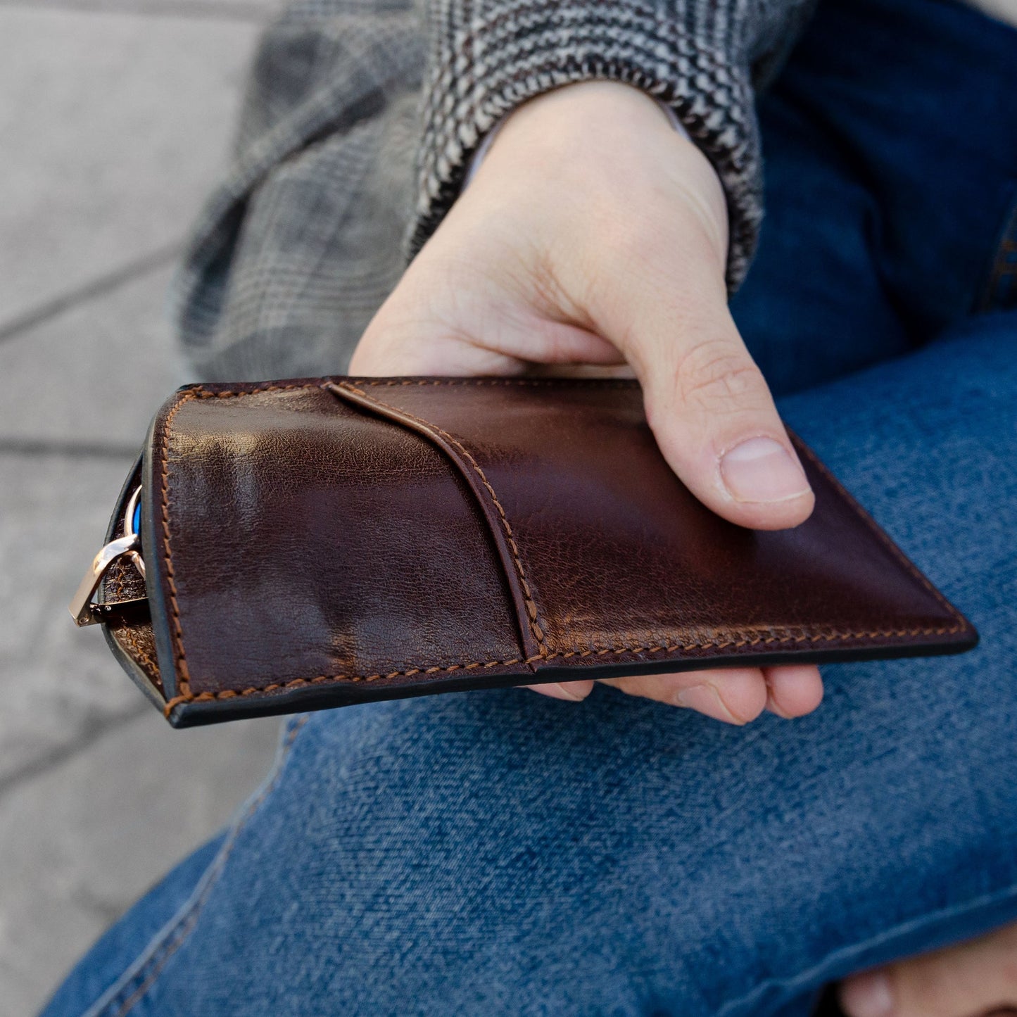 Leather Glasses Sleeve - One Hundred Years of Solitude Accessories Time Resistance