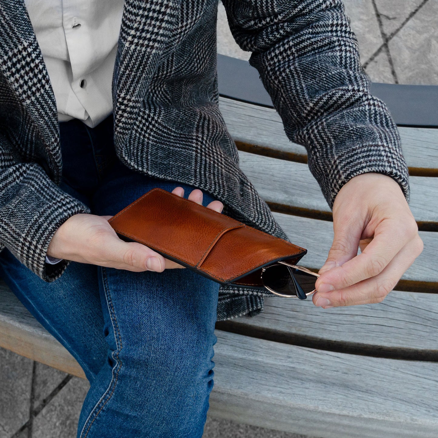 Leather Glasses Sleeve - One Hundred Years of Solitude Accessories Time Resistance