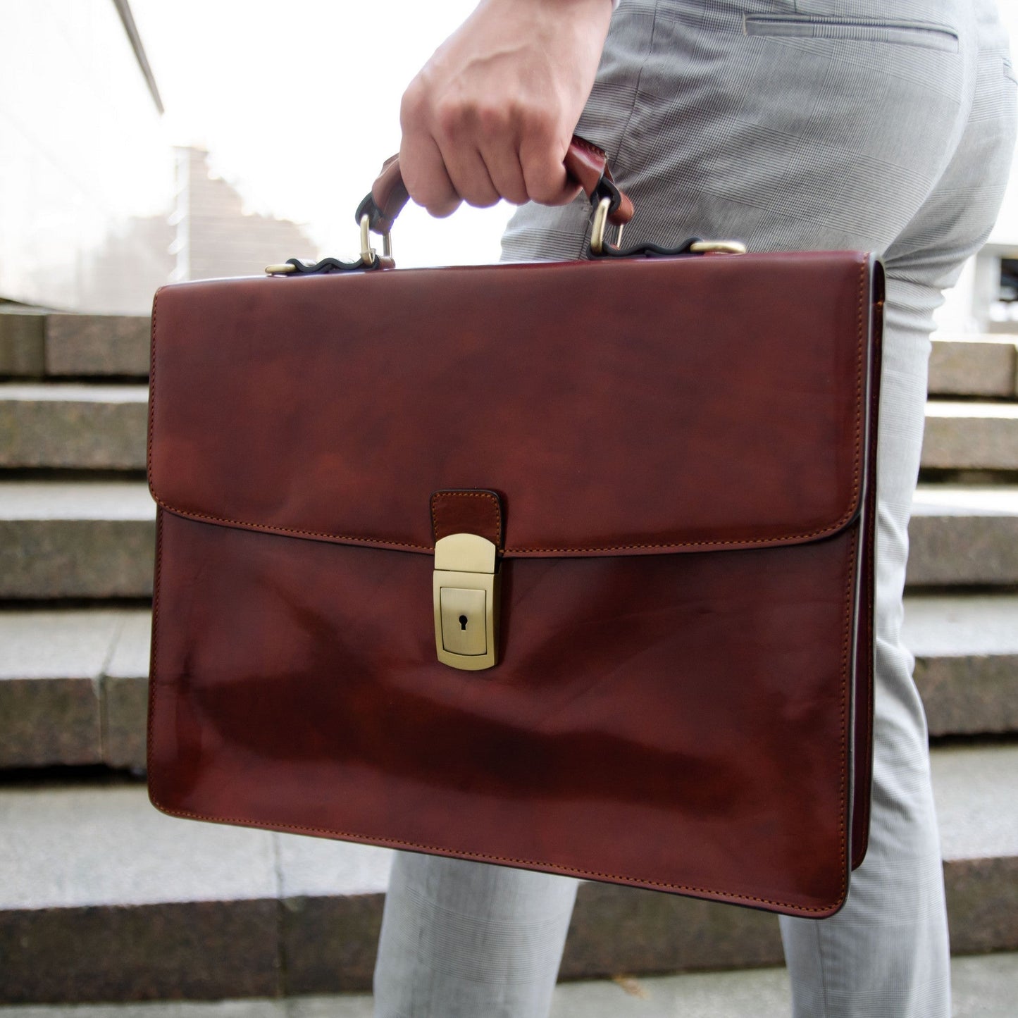 Leather Briefcase - Arthur Briefcase Time Resistance