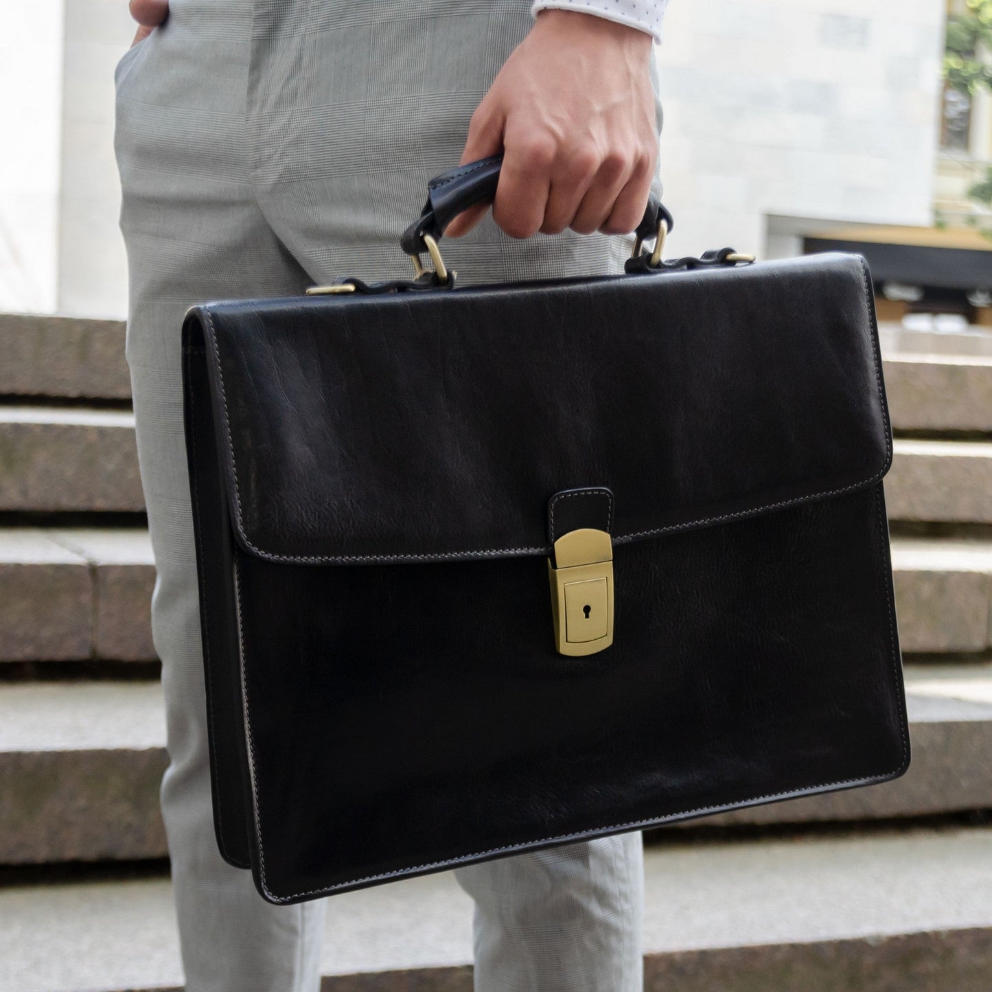 Leather Briefcase - Arthur Briefcase Time Resistance