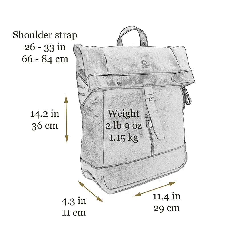 Leather Roll-Top Backpack - The Secret History Backpack Time Resistance