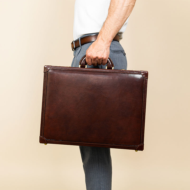 Leather Attaché Case Briefcase - The Wind in the Willows Briefcase Time Resistance