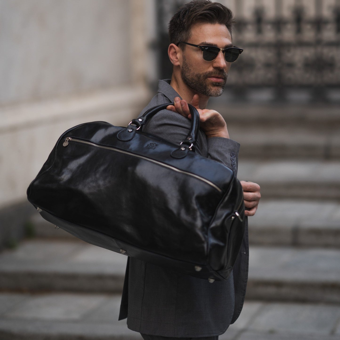 Leather Duffel Bag - Fear and Loathing in Las Vegas Duffel Bag Time Resistance