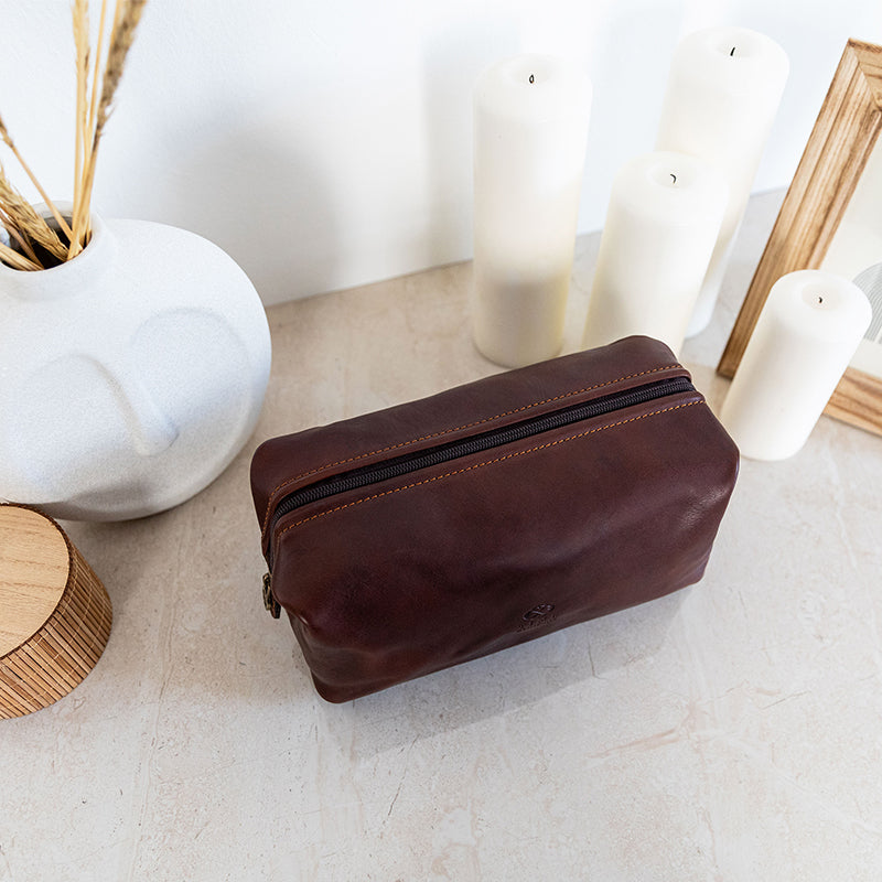 Leather Toiletry Bag - Four Past Midnight