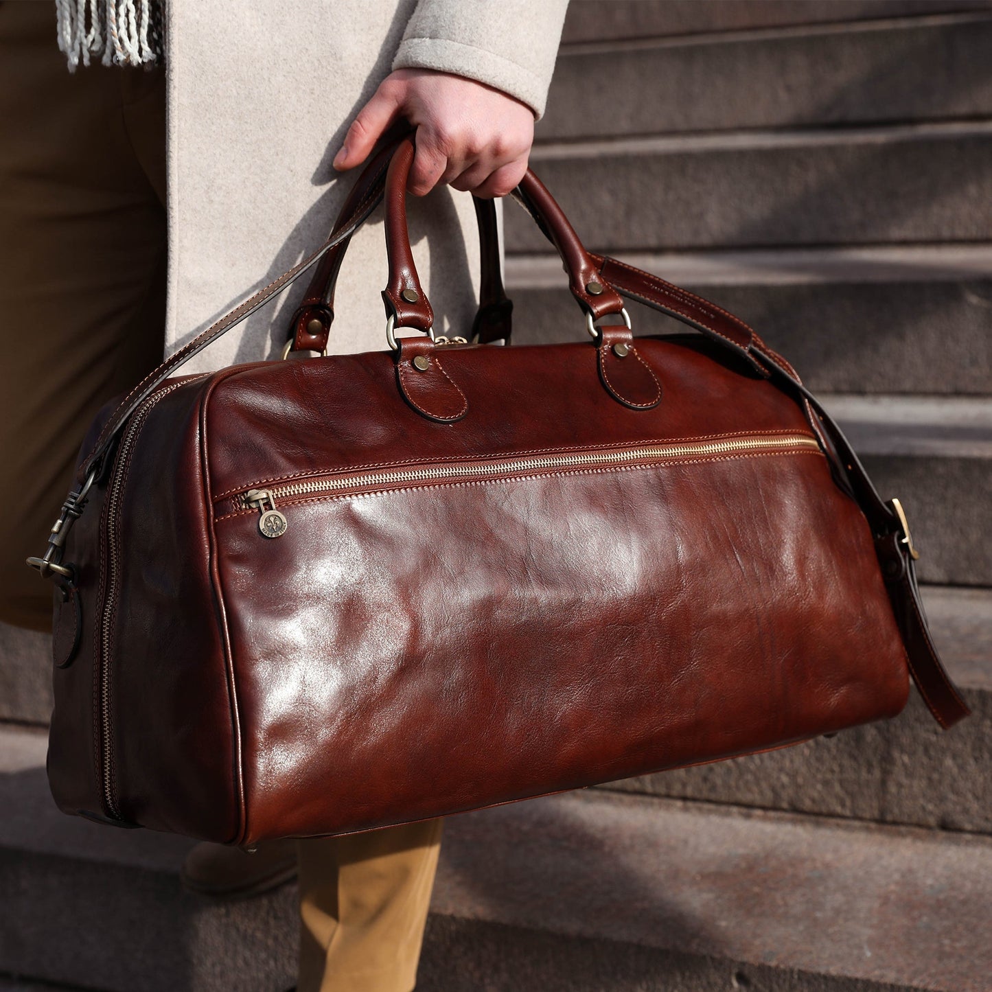Leather Duffel Bag - Fear and Loathing in Las Vegas Duffel Bag Time Resistance