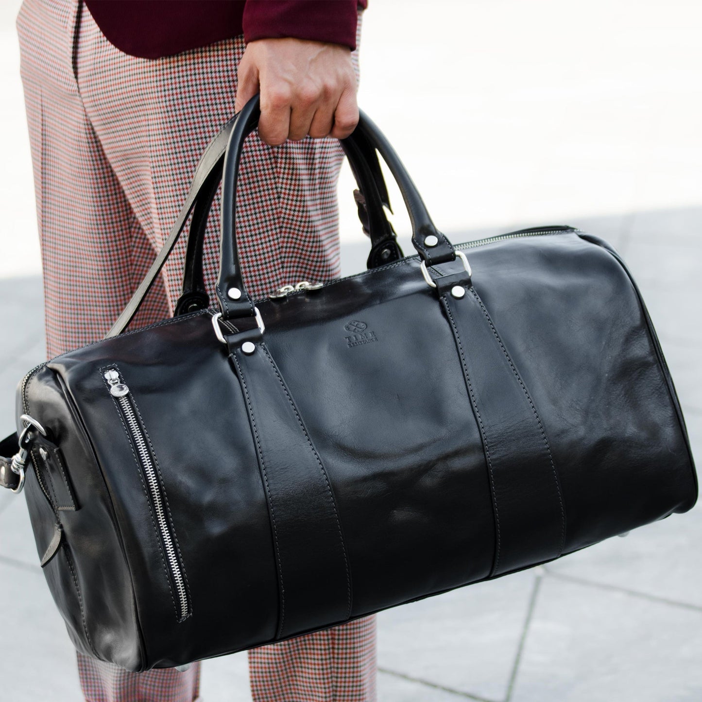 Leather Duffel Bag - Wise Children Duffel Bag Time Resistance