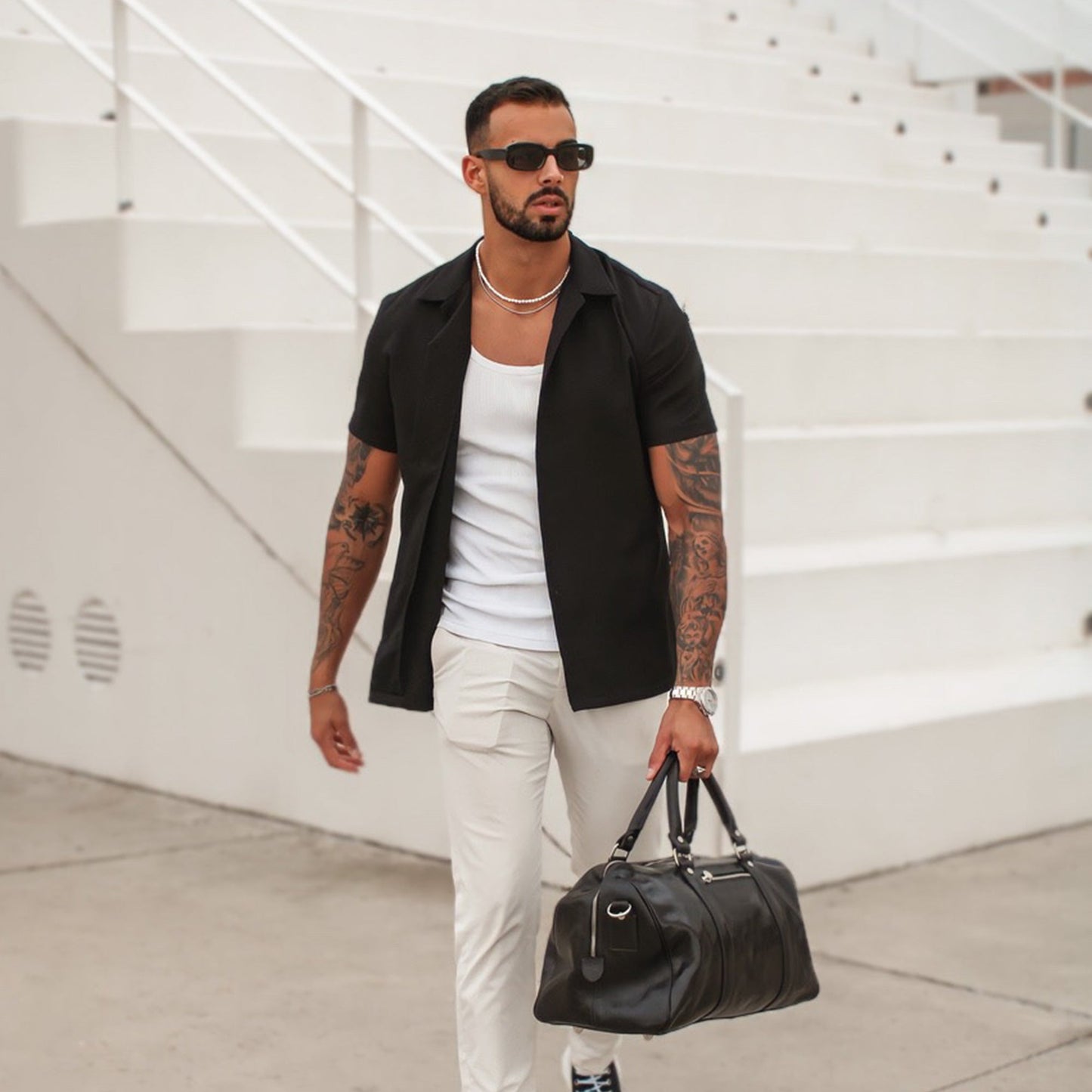Small Leather Overnight Bag, Duffel Bag - The Ambassadors Duffel Bag Time Resistance