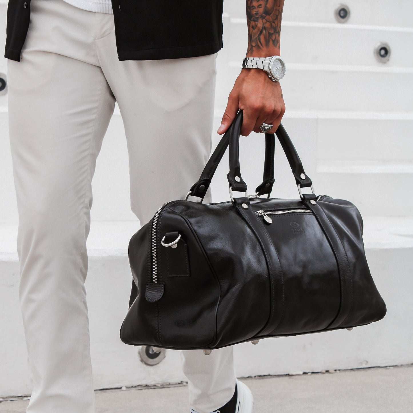 Small Leather Overnight Bag, Duffel Bag - The Ambassadors Duffel Bag Time Resistance