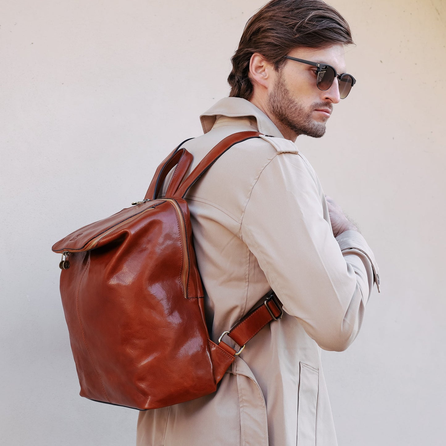 Leather Backpack - A Bend in the River Backpack Time Resistance