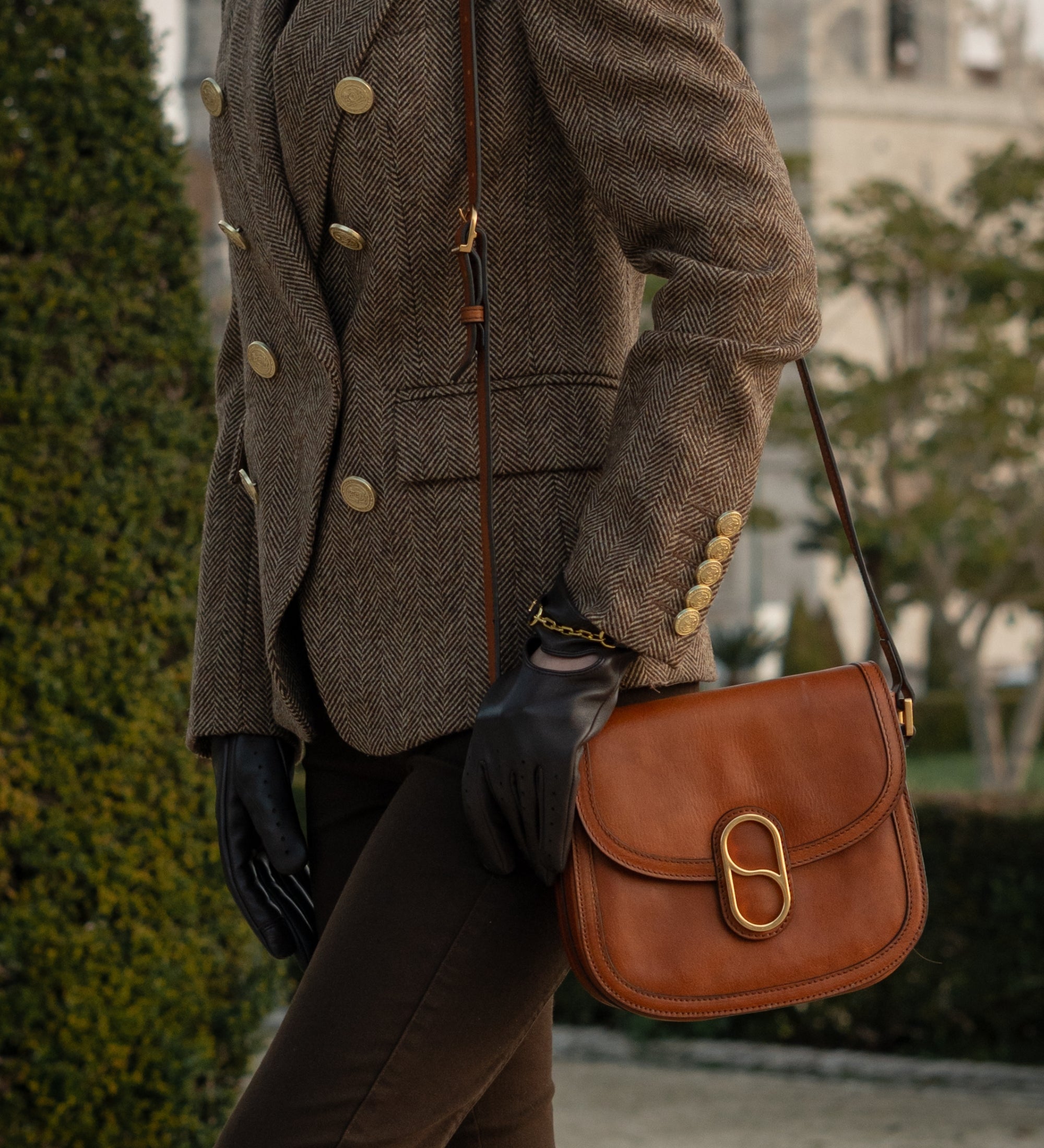 Womens Leather Saddle Bag - Villette