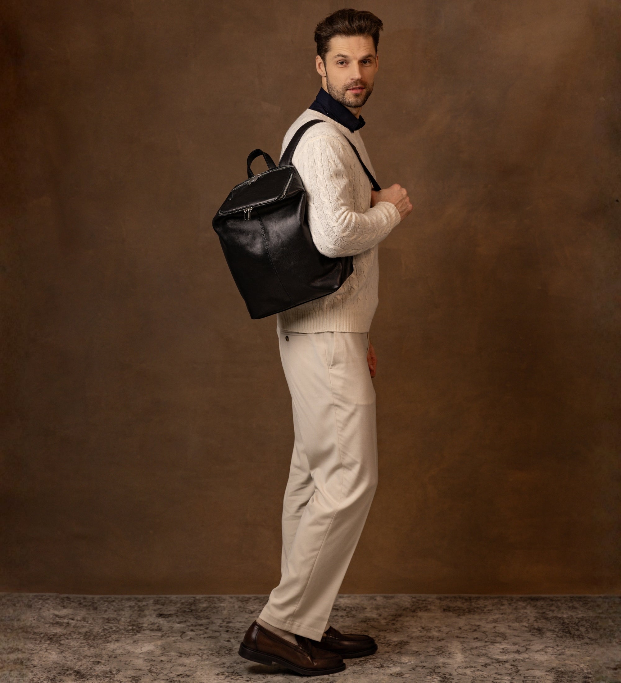 Leather Backpack - A Bend in the River