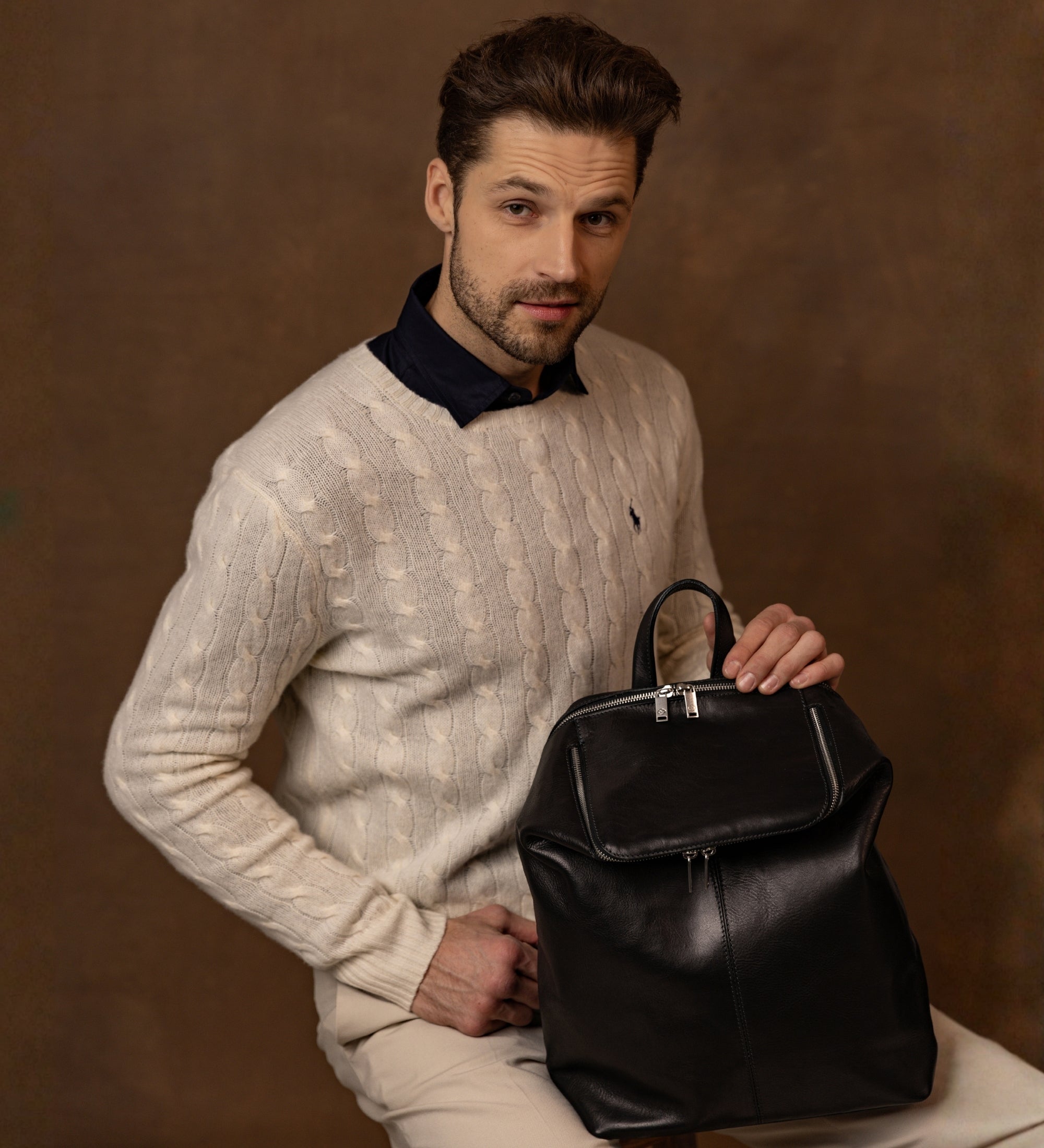 Leather Backpack - A Bend in the River