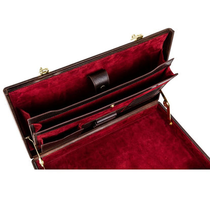 Leather Attaché Case Briefcase - The Golden Bowl