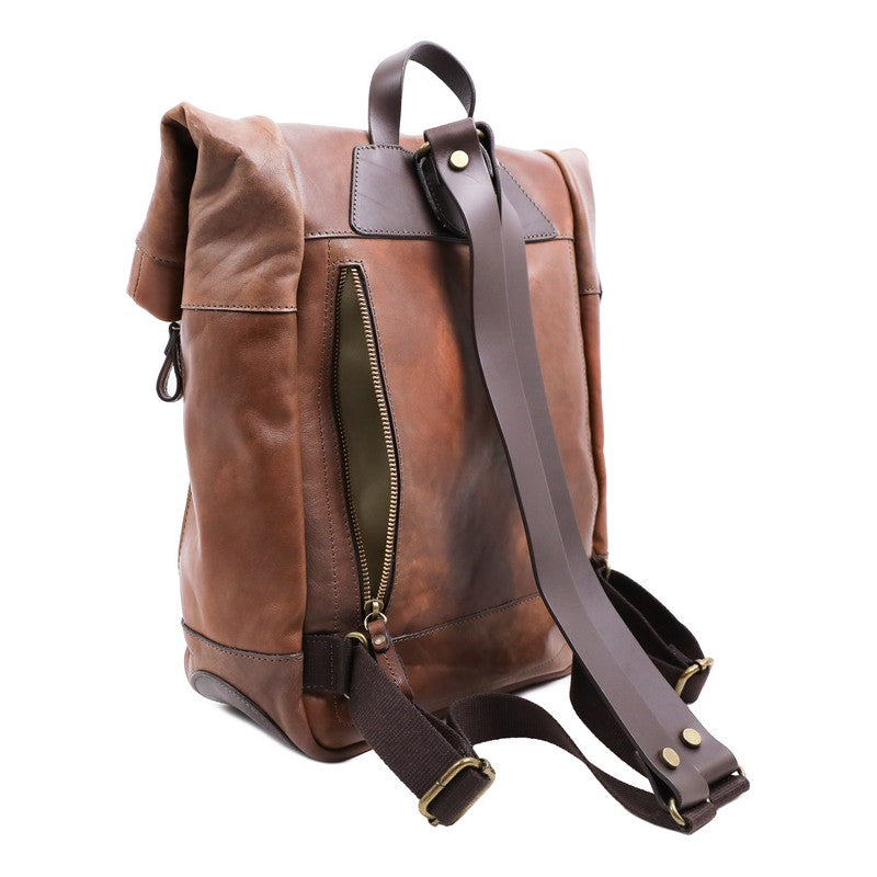 Leather Roll-Top Backpack - The Secret History Backpack Time Resistance   
