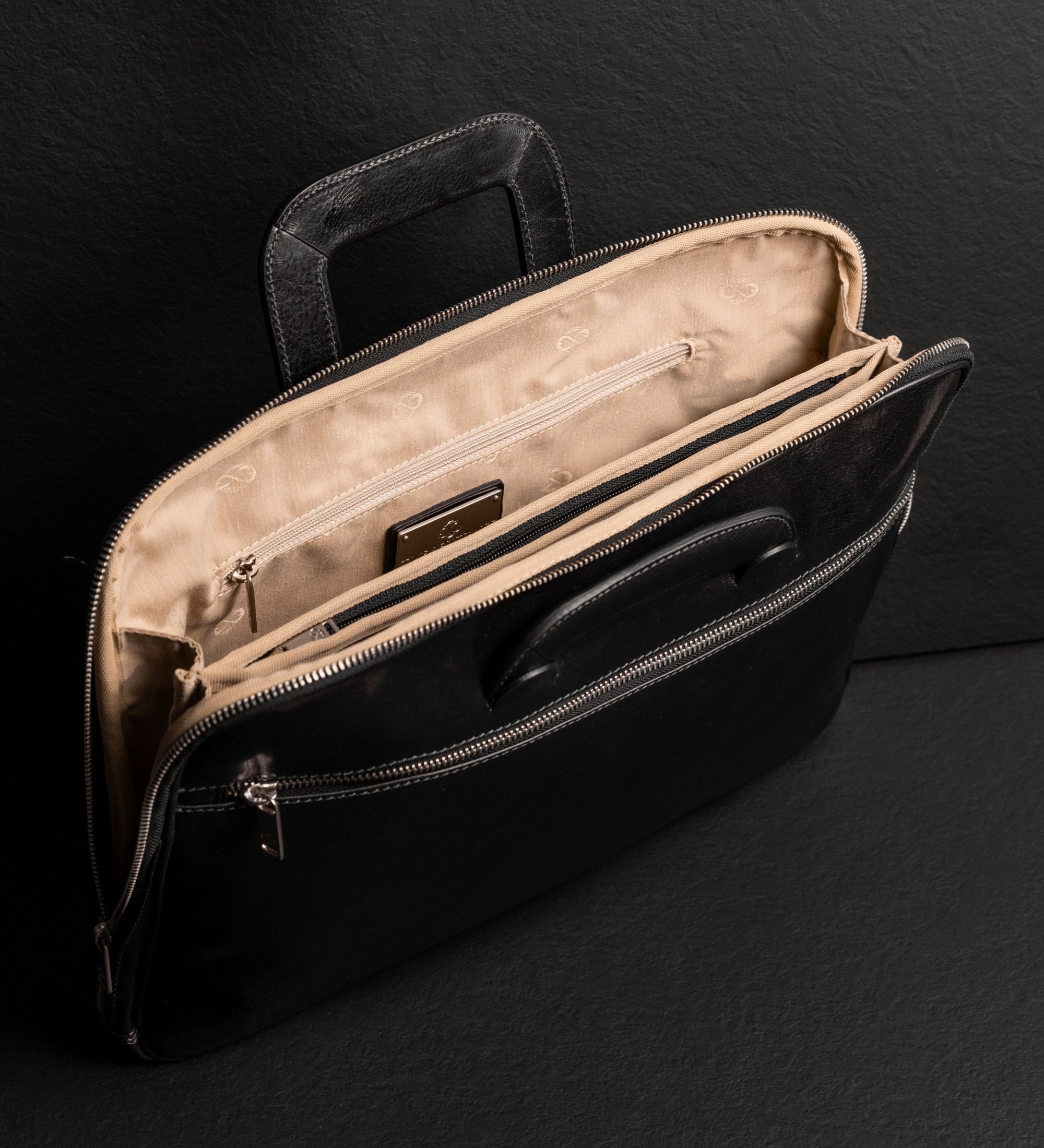 Leather Briefcase Laptop Bag - Brave New World