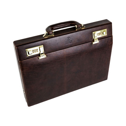 Leather Attaché Case Briefcase - The Golden Bowl