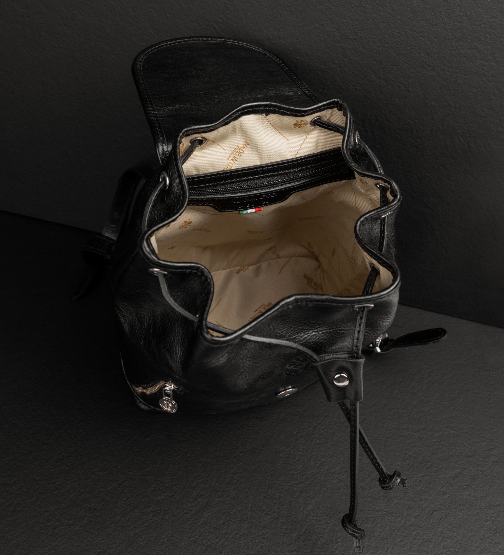 Leather Backpack for Women - White Noise
