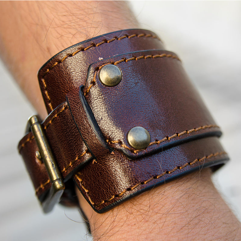 Double Strap Leather Bracelet for Men - The Moviegoer