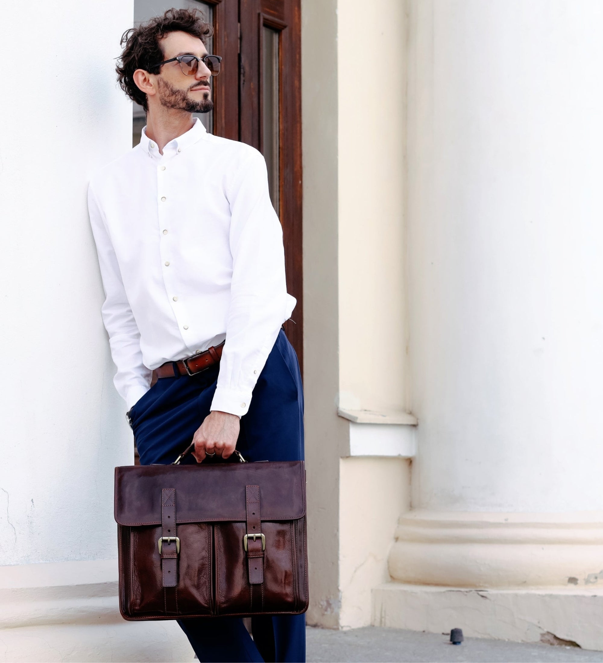 Leather Satchel Bag - The Time Machine
