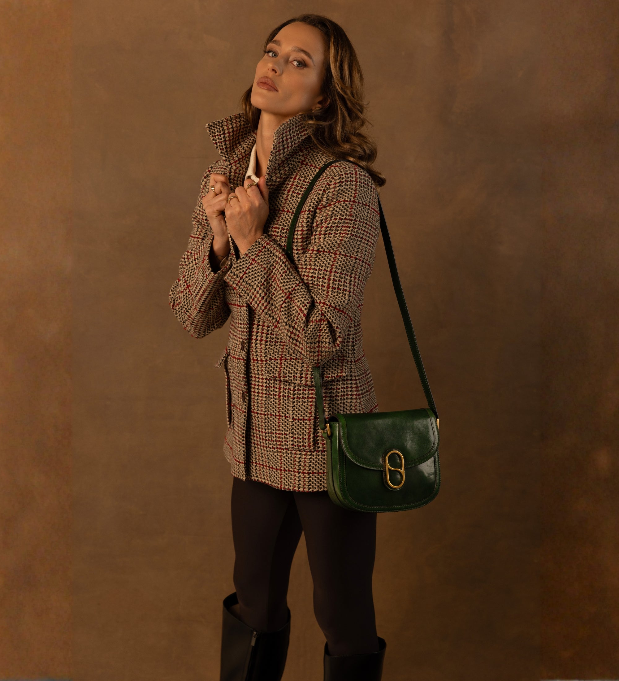 Womens Leather Saddle Bag - Villette