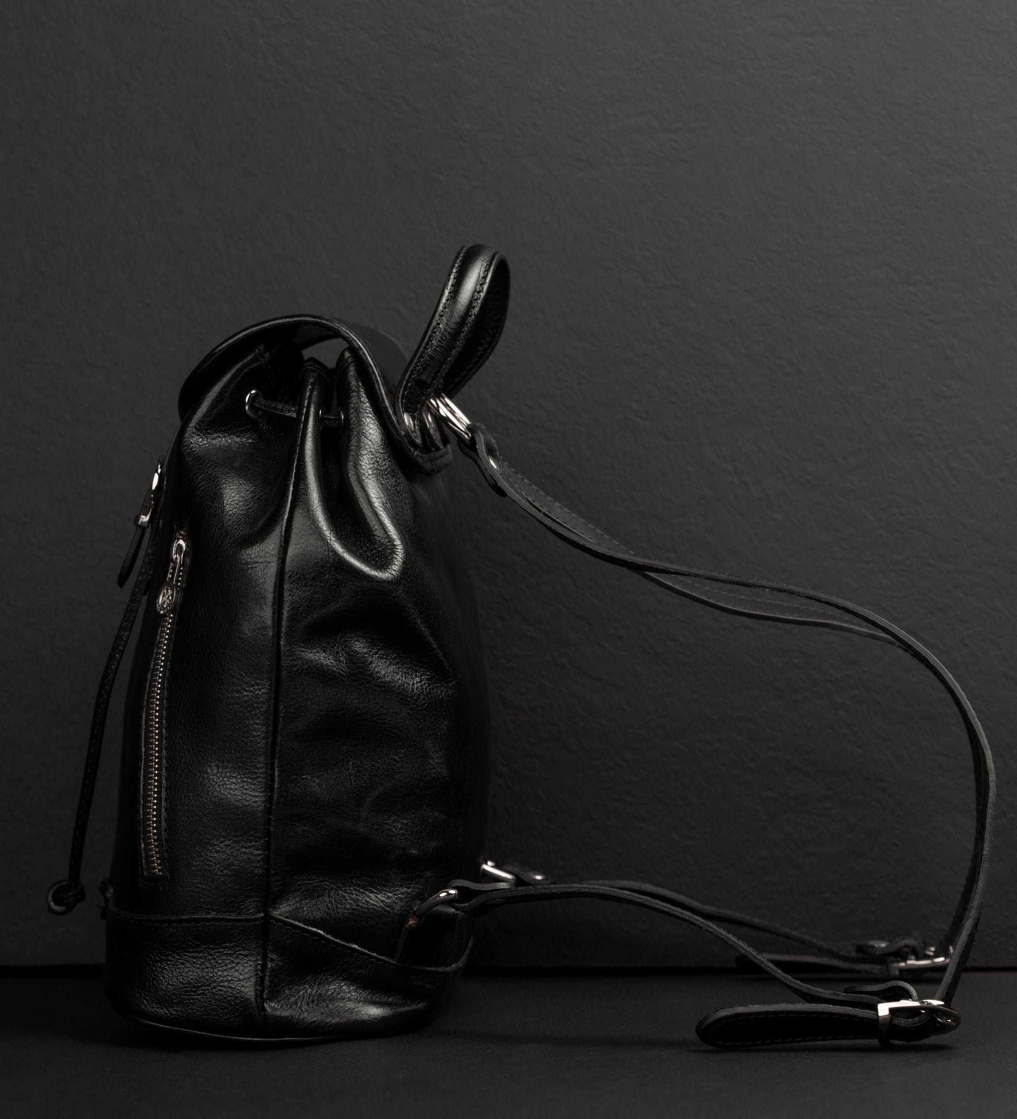 Leather Backpack for Women - White Noise