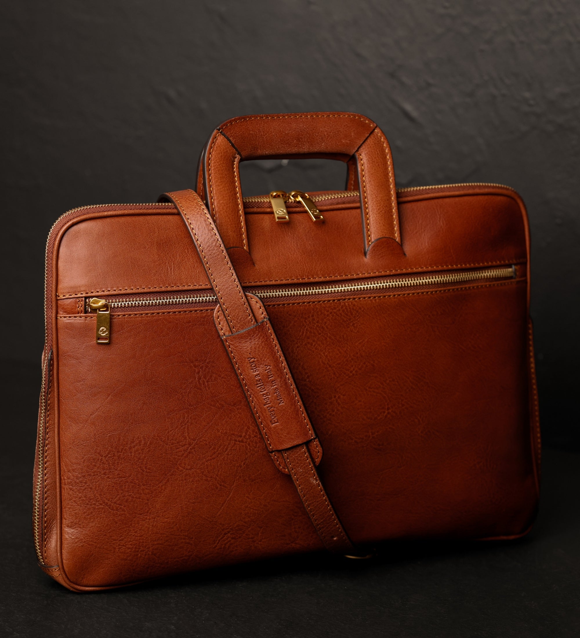 Womens Leather Briefcase Laptop Bag - Brave New World