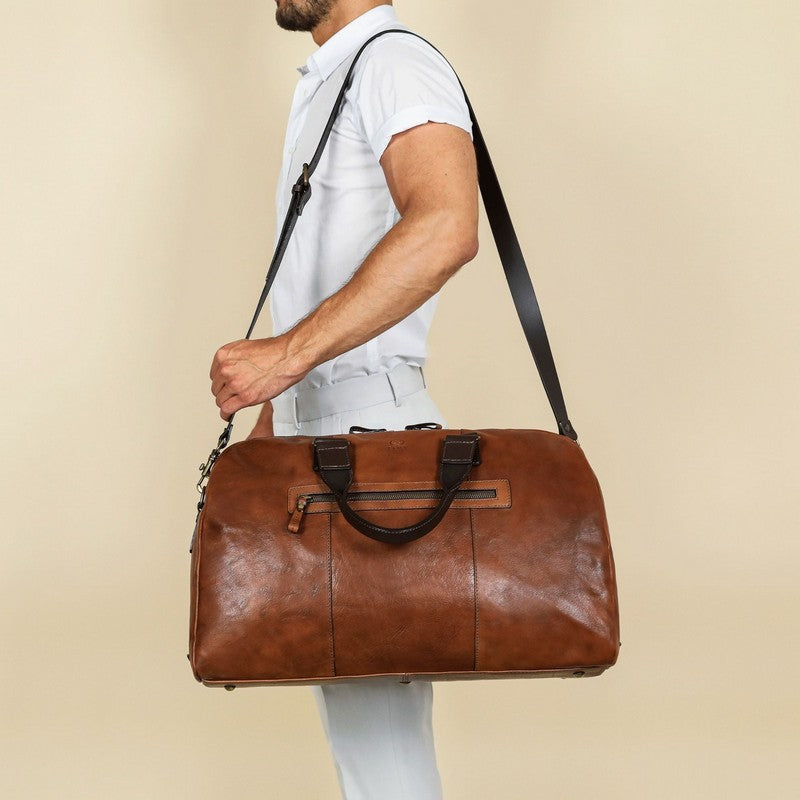 Leather Duffel Bag - The Day of The Locust Duffel Bag Time Resistance   
