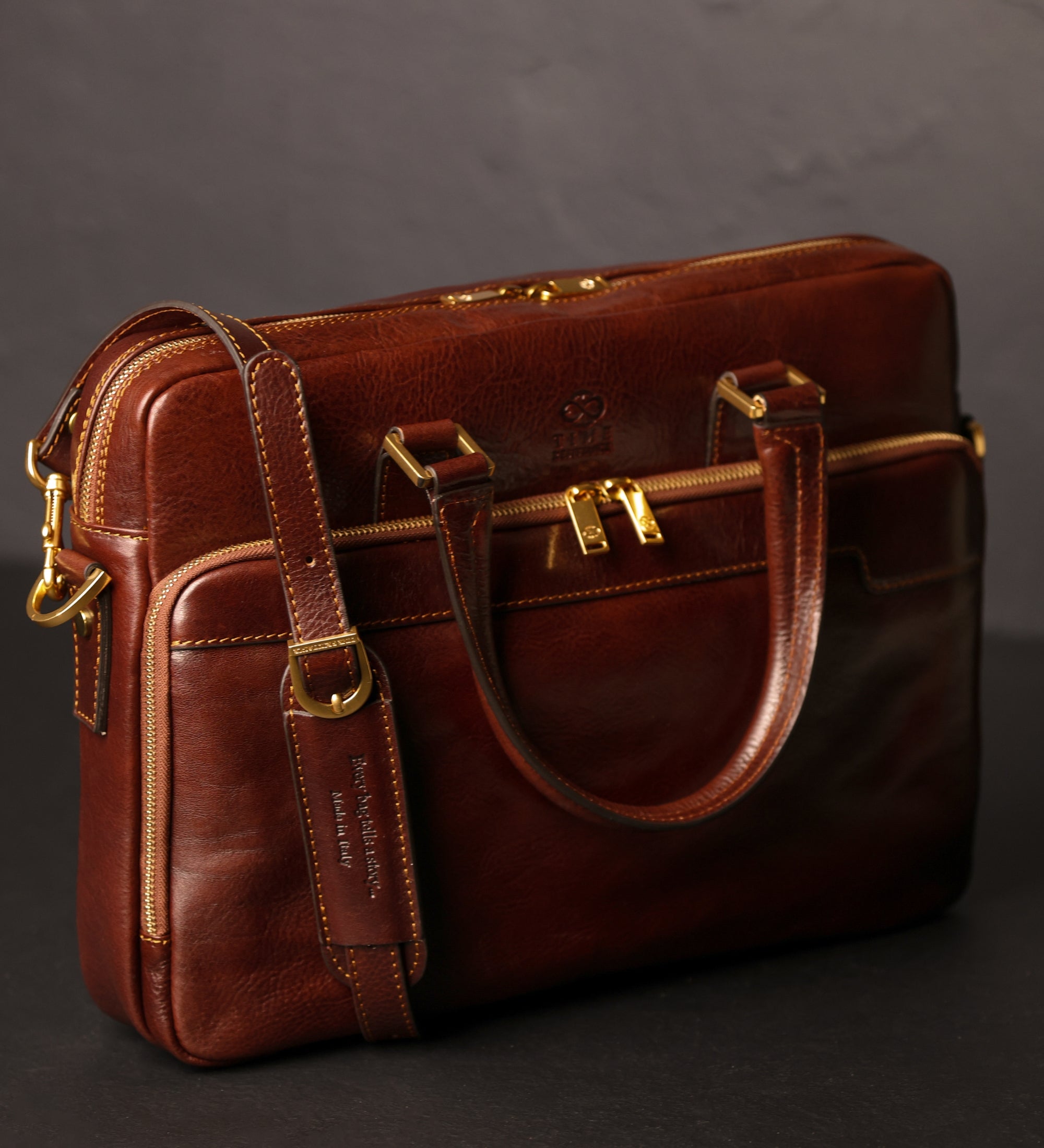 Leather Briefcase Laptop Bag - Orlando