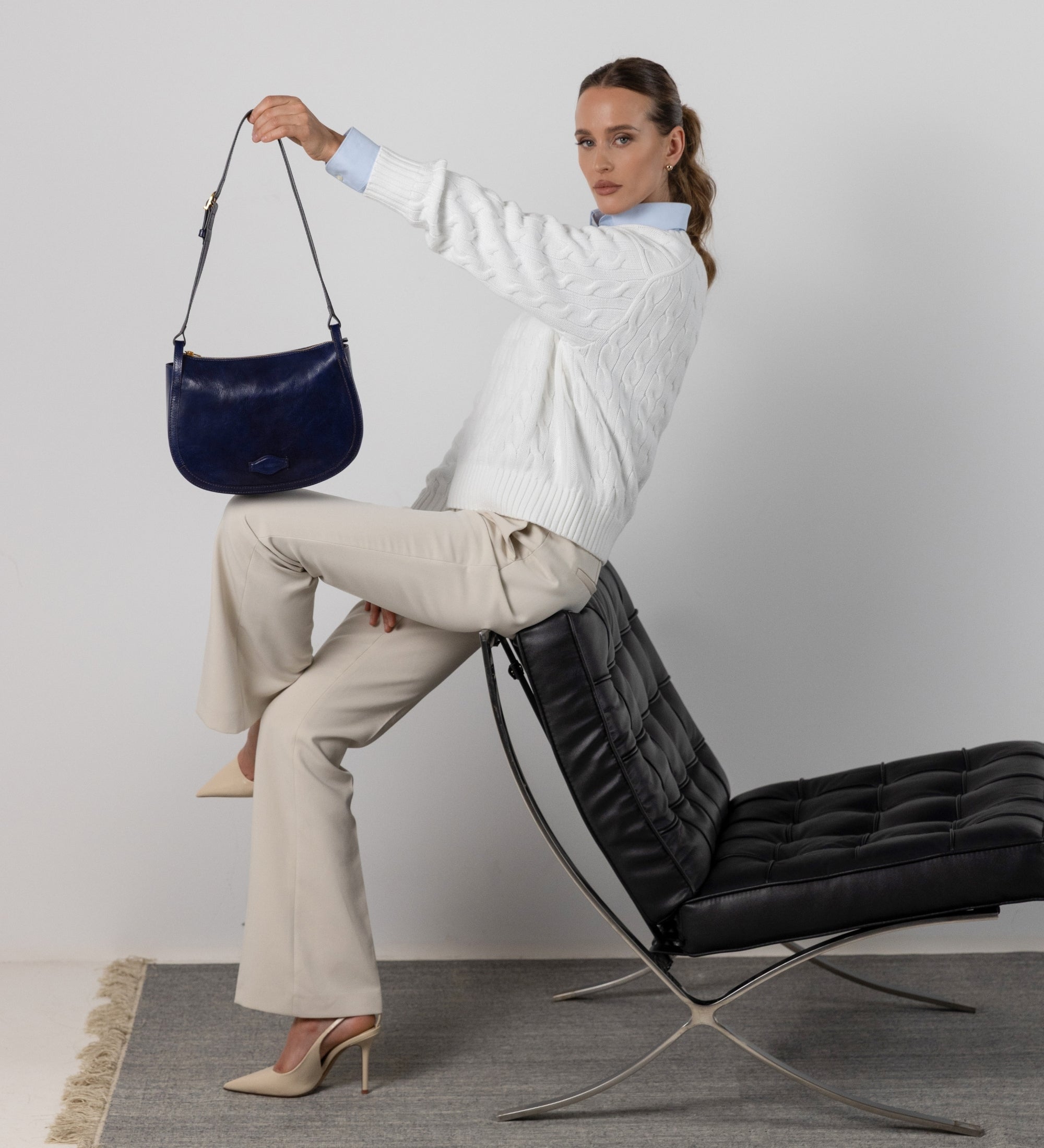 Leather Hobo Bag for Women - La Noia