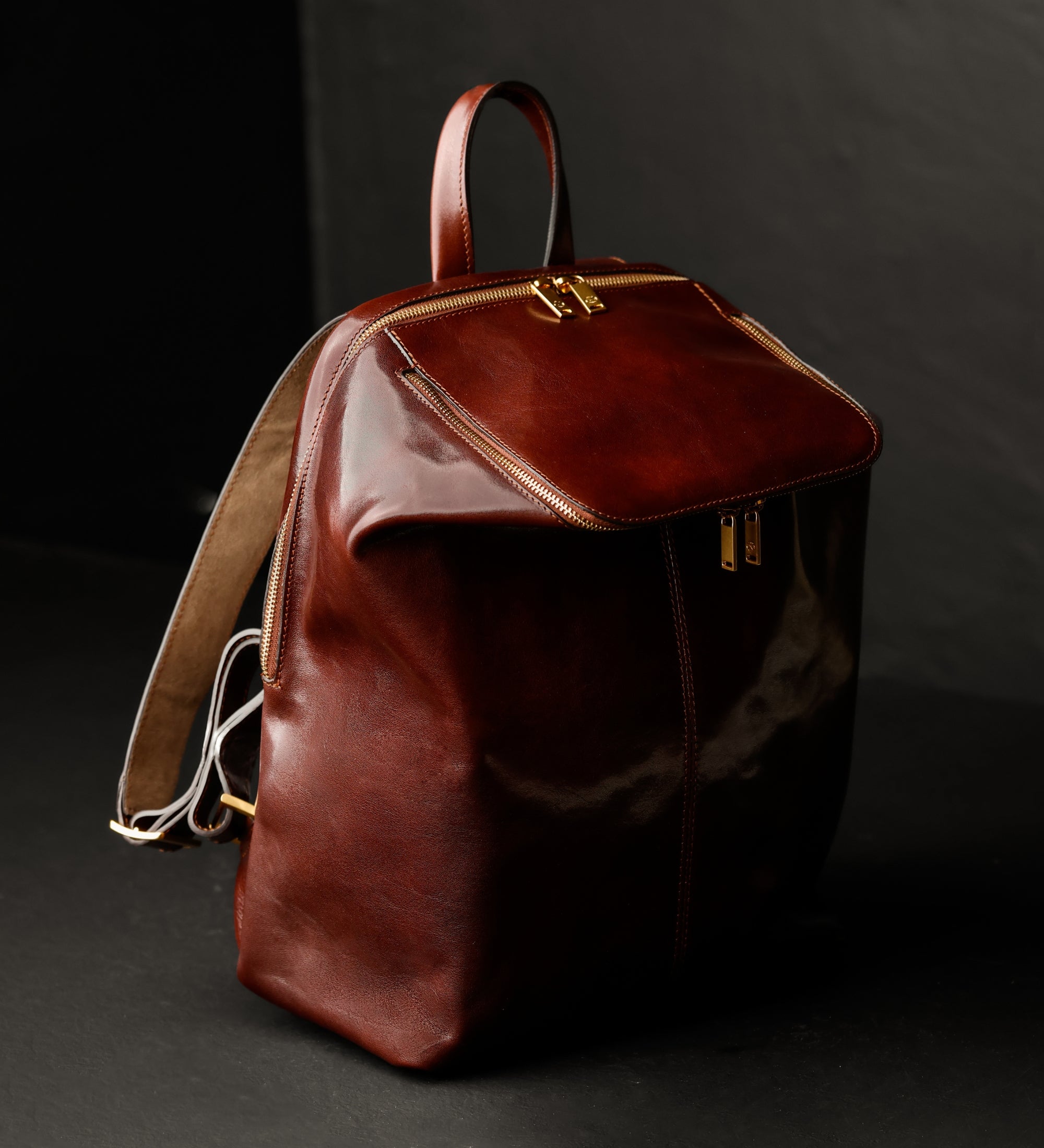 Leather Backpack for Women - A Bend in the River