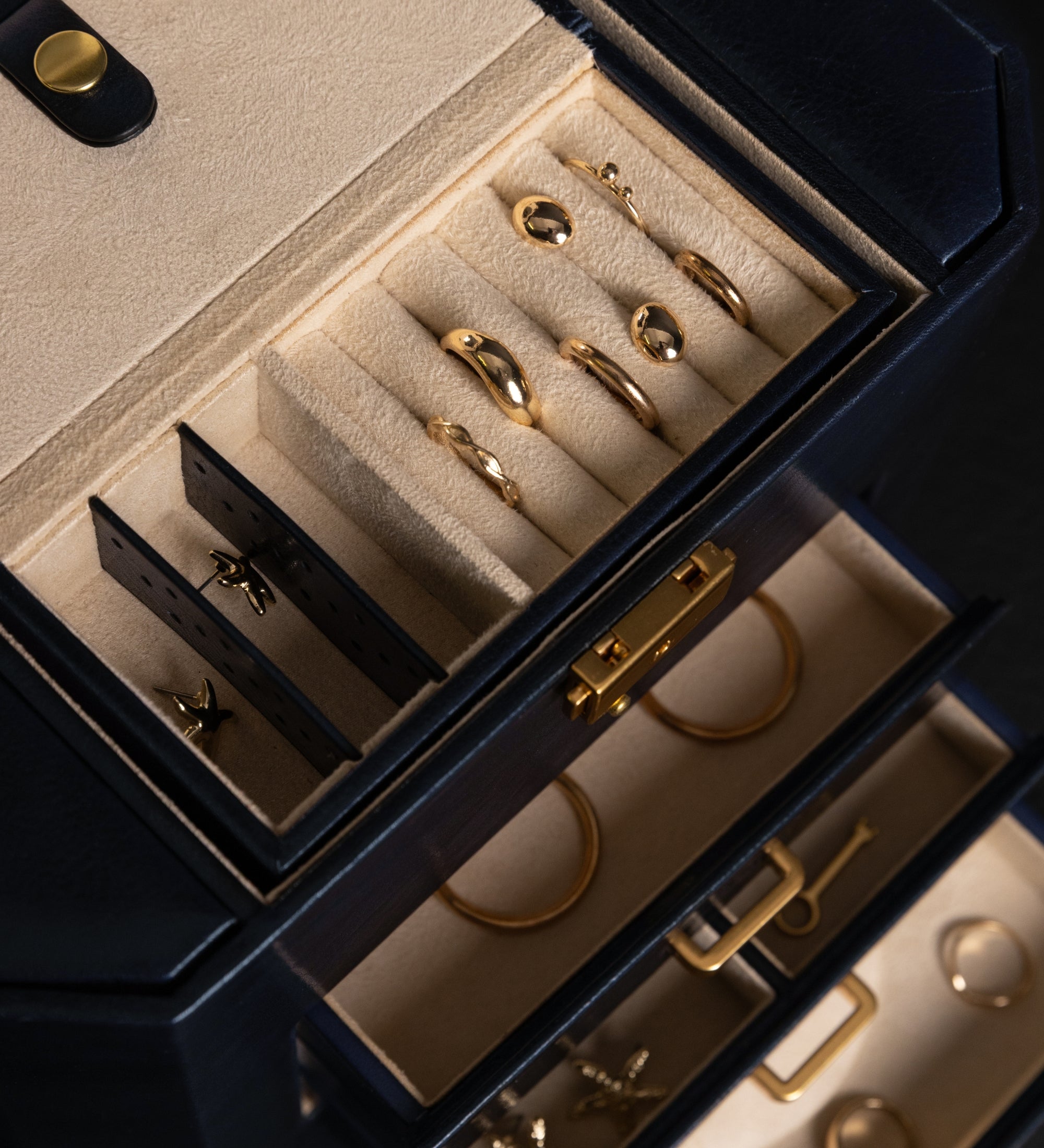 Large Leather Jewelry Box for Women - A Handful of Dust