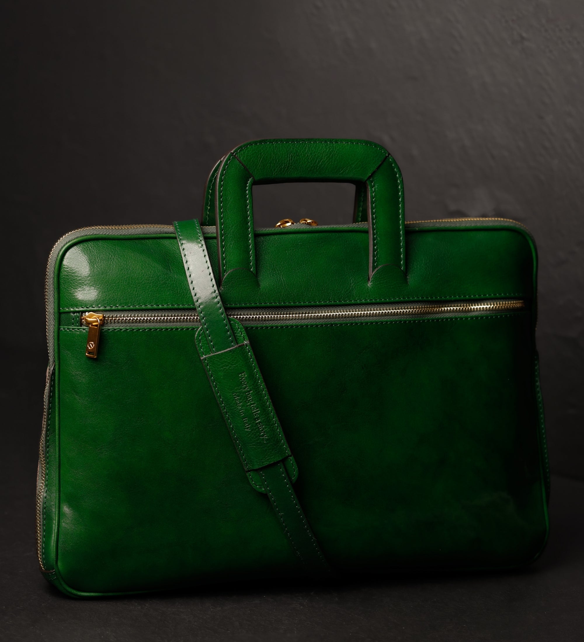 Womens Leather Briefcase Laptop Bag - Brave New World