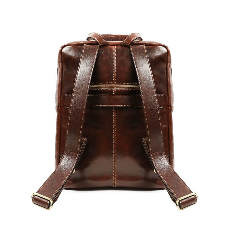 Brown Leather Backpack - Gone with the Wind Backpack Time Resistance   
