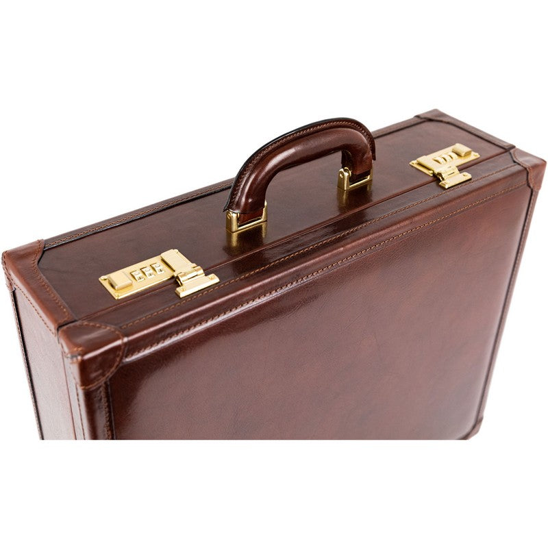 Large Leather Attaché Case Briefcase - Lord Jim Briefcase Time Resistance   