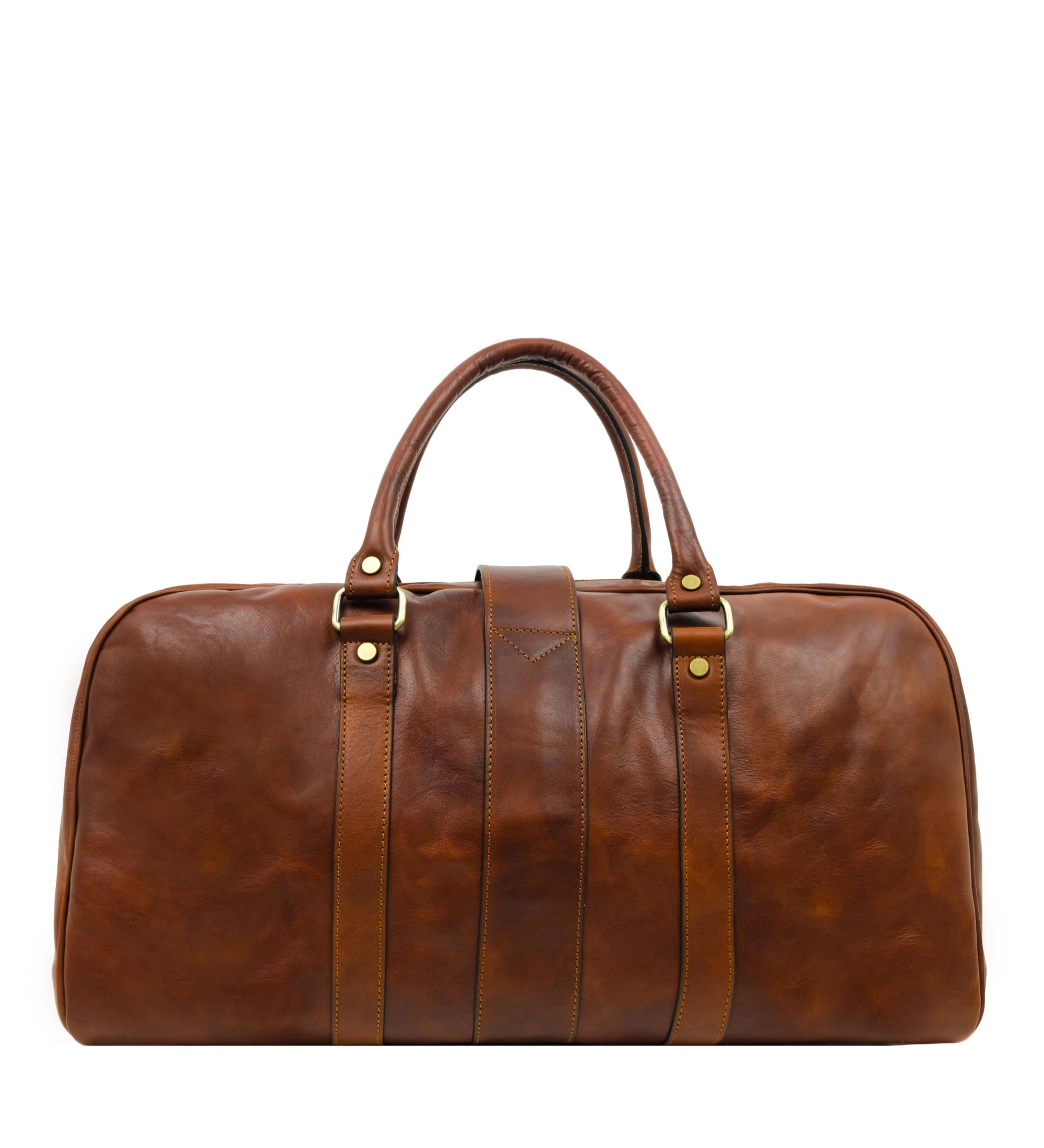 Womens Cognac Brown Matte Leather Travel Bag - Tender Is the Night Womens Cognac Brown Matte Leather Travel Bag - Tender Is the Night