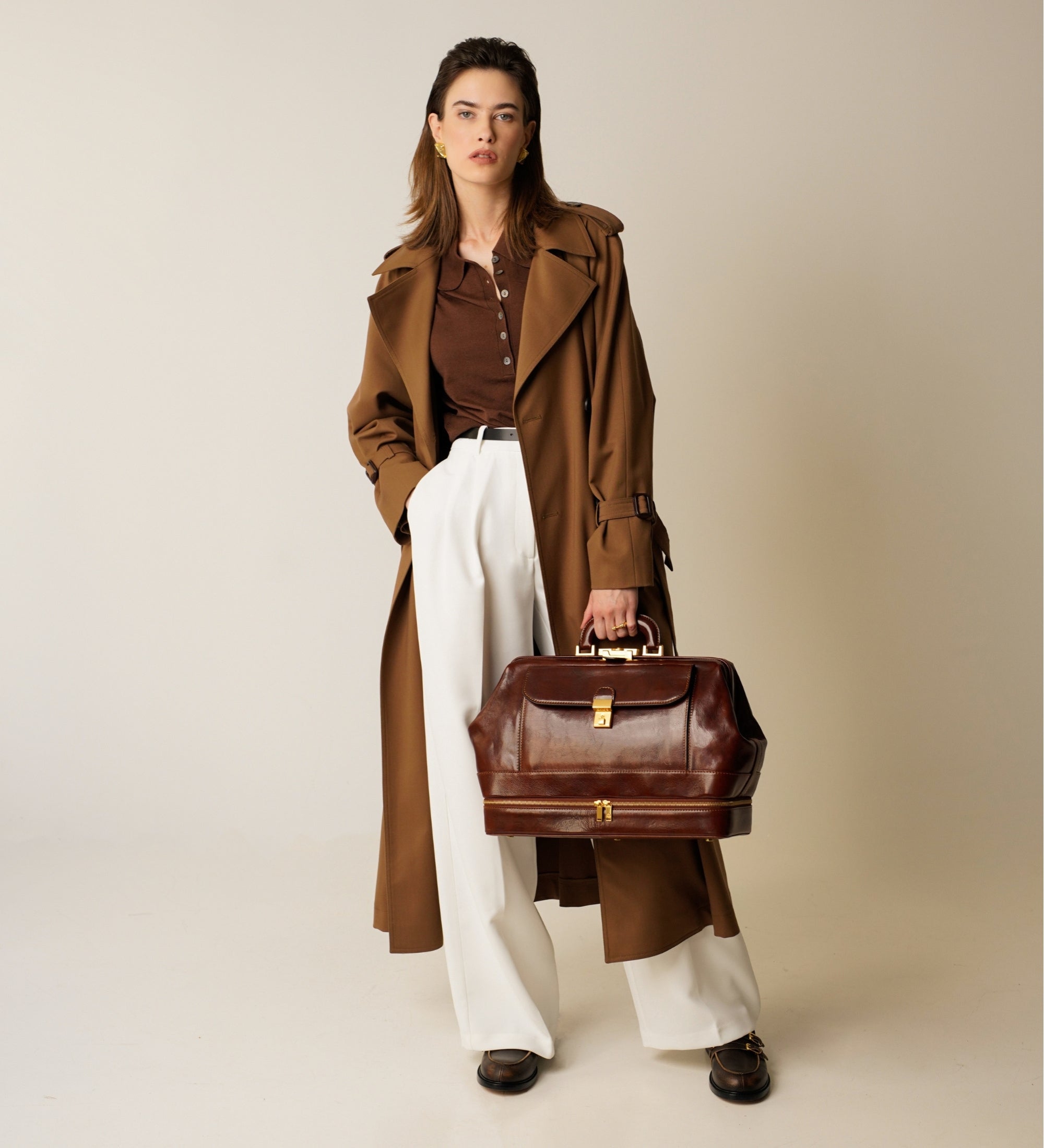Large Italian Leather Doctor Bag for Women - The Master and