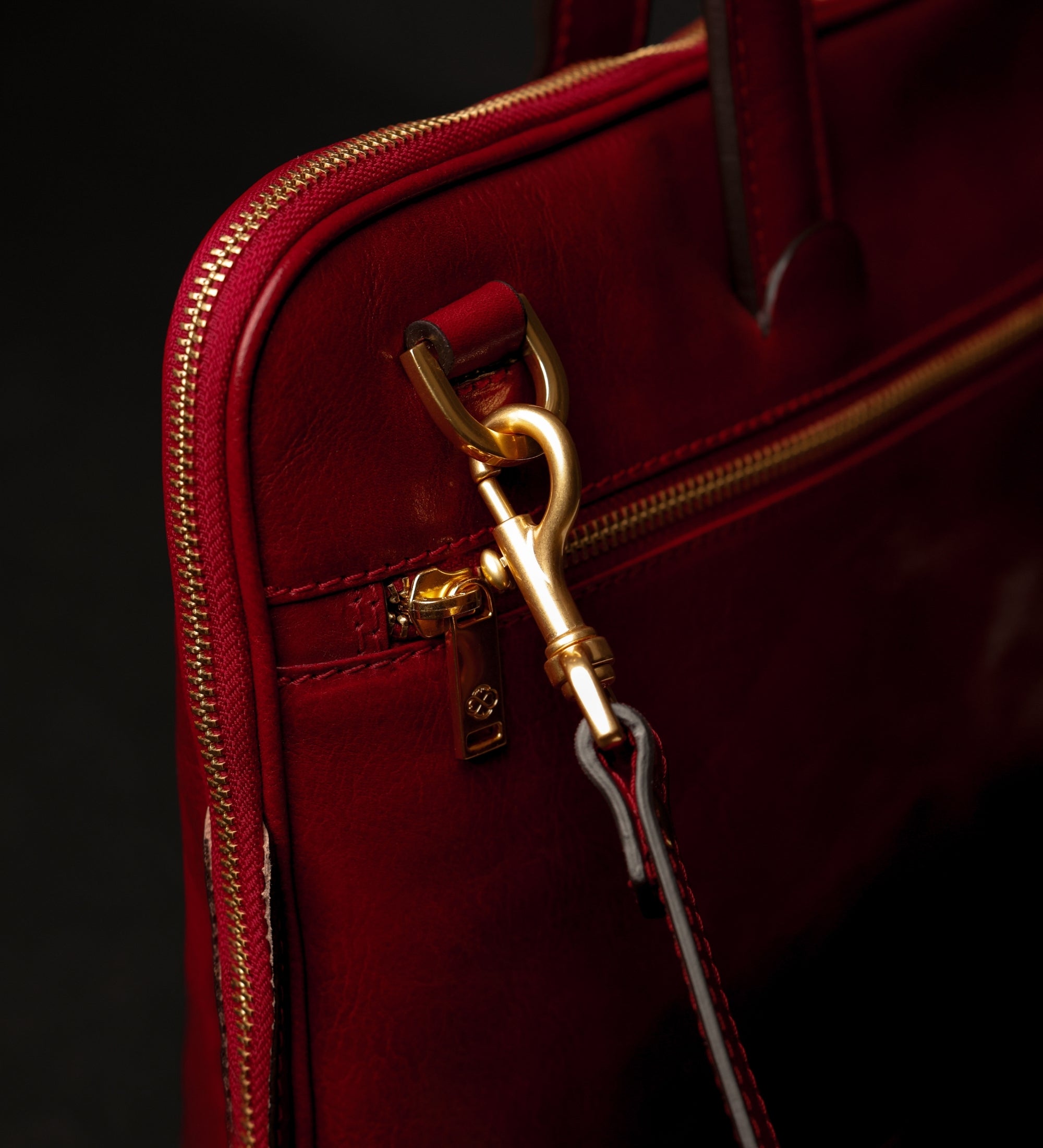 Leather Briefcase Laptop Bag - Brave New World