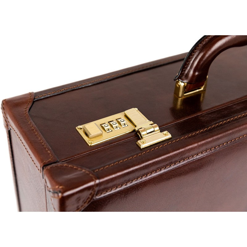 Large Leather Attaché Case Briefcase - Lord Jim Briefcase Time Resistance   