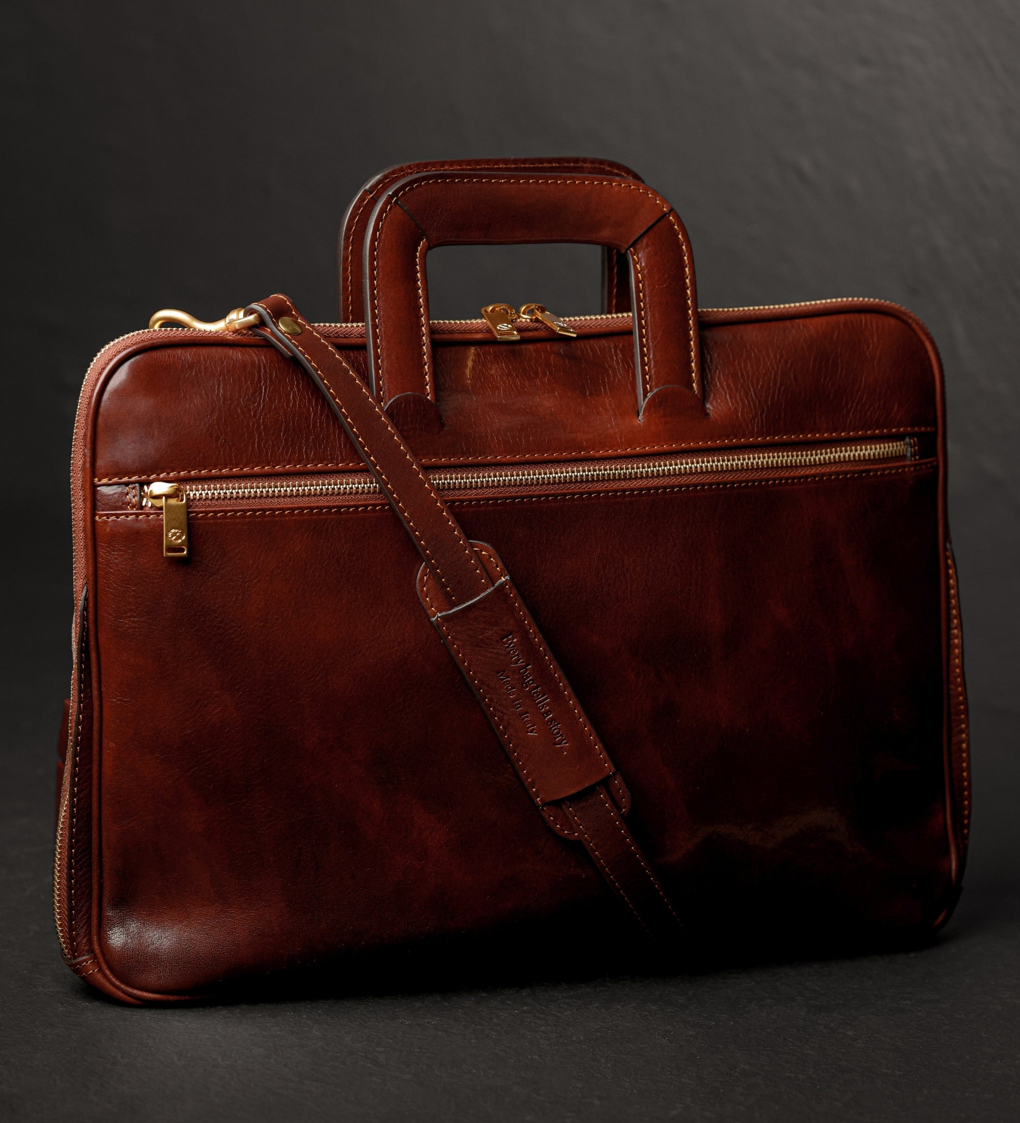 Womens Leather Briefcase Laptop Bag - Brave New World