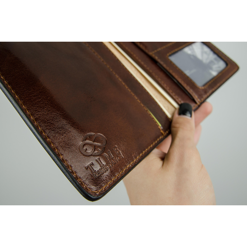 Brown Leather Car Documents Holder - Self-Reliance Accessories Time Resistance   