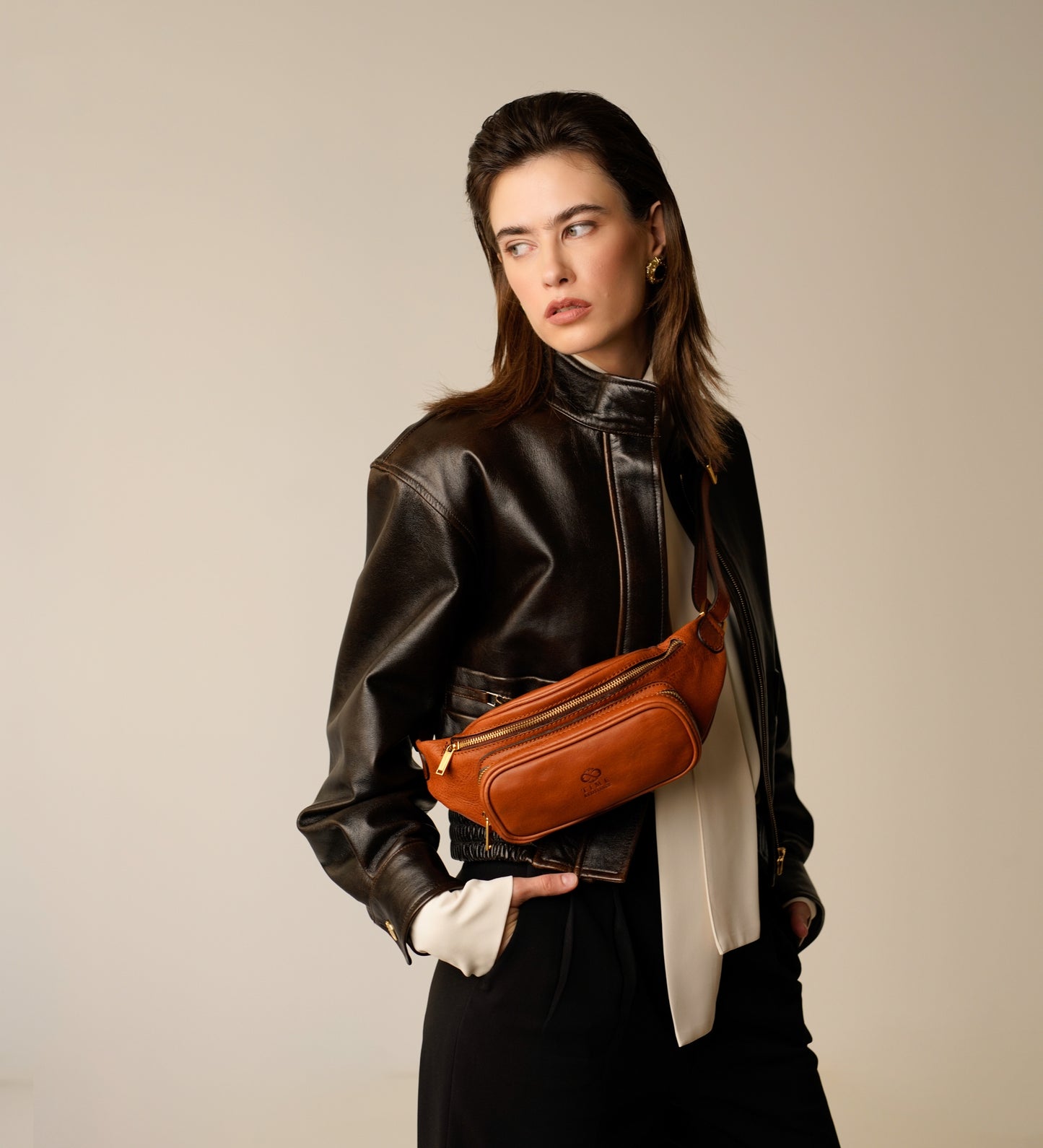 Womens Leather Sling Bag Belly Bag - Independent People