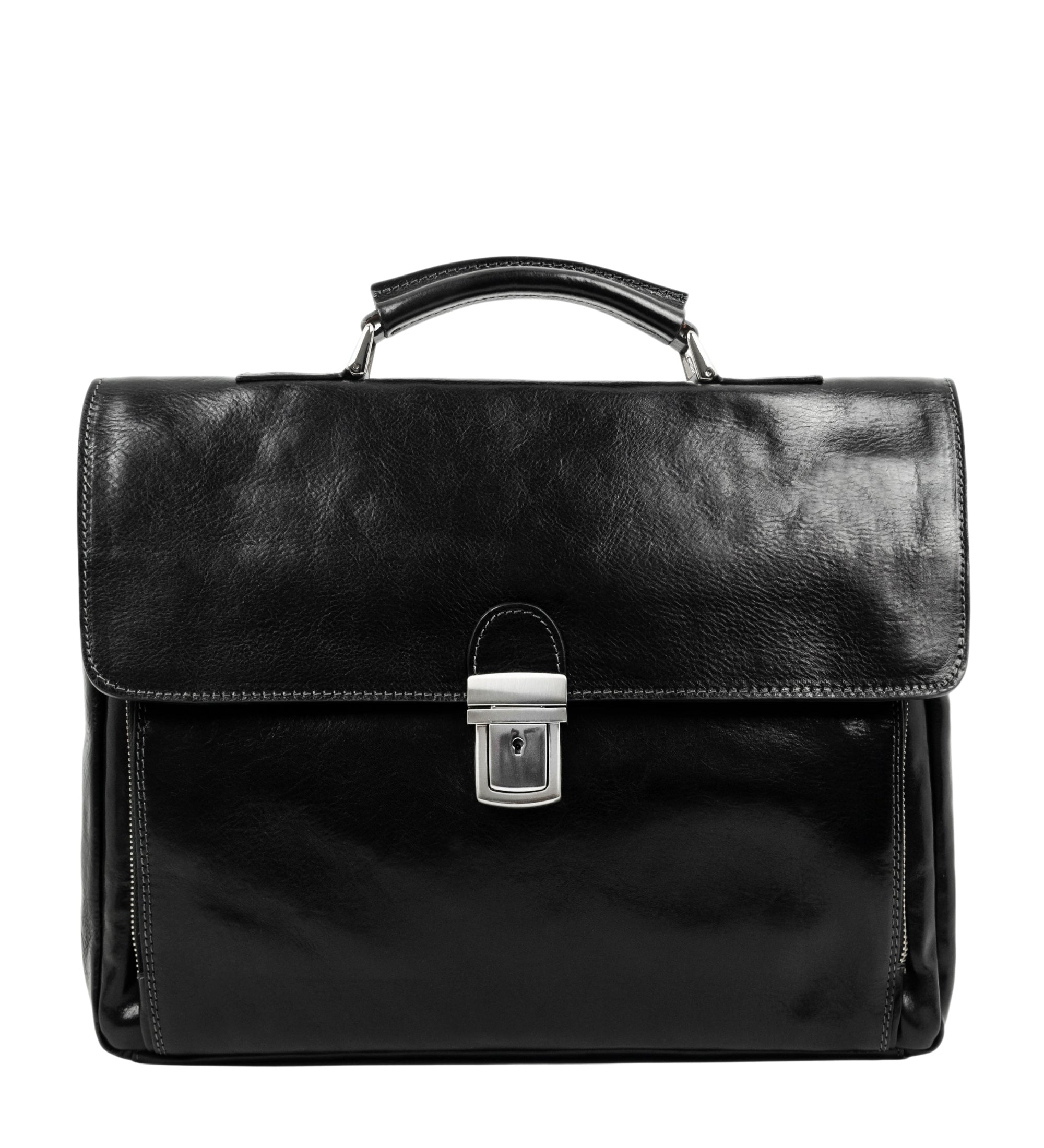 Leather Briefcase Laptop Bag  - In Cold Blood