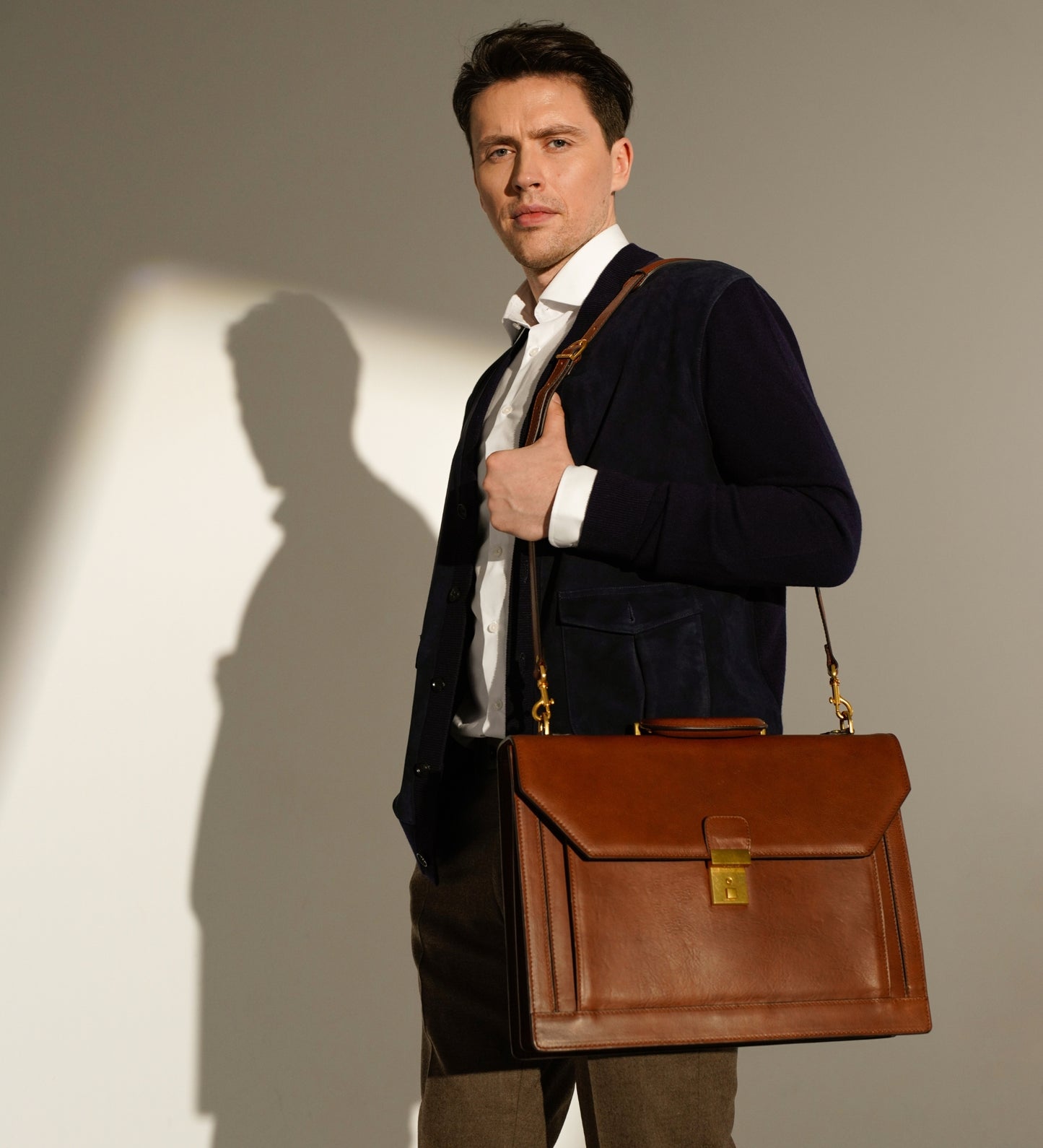 Large Leather Briefcase - Invisible Man