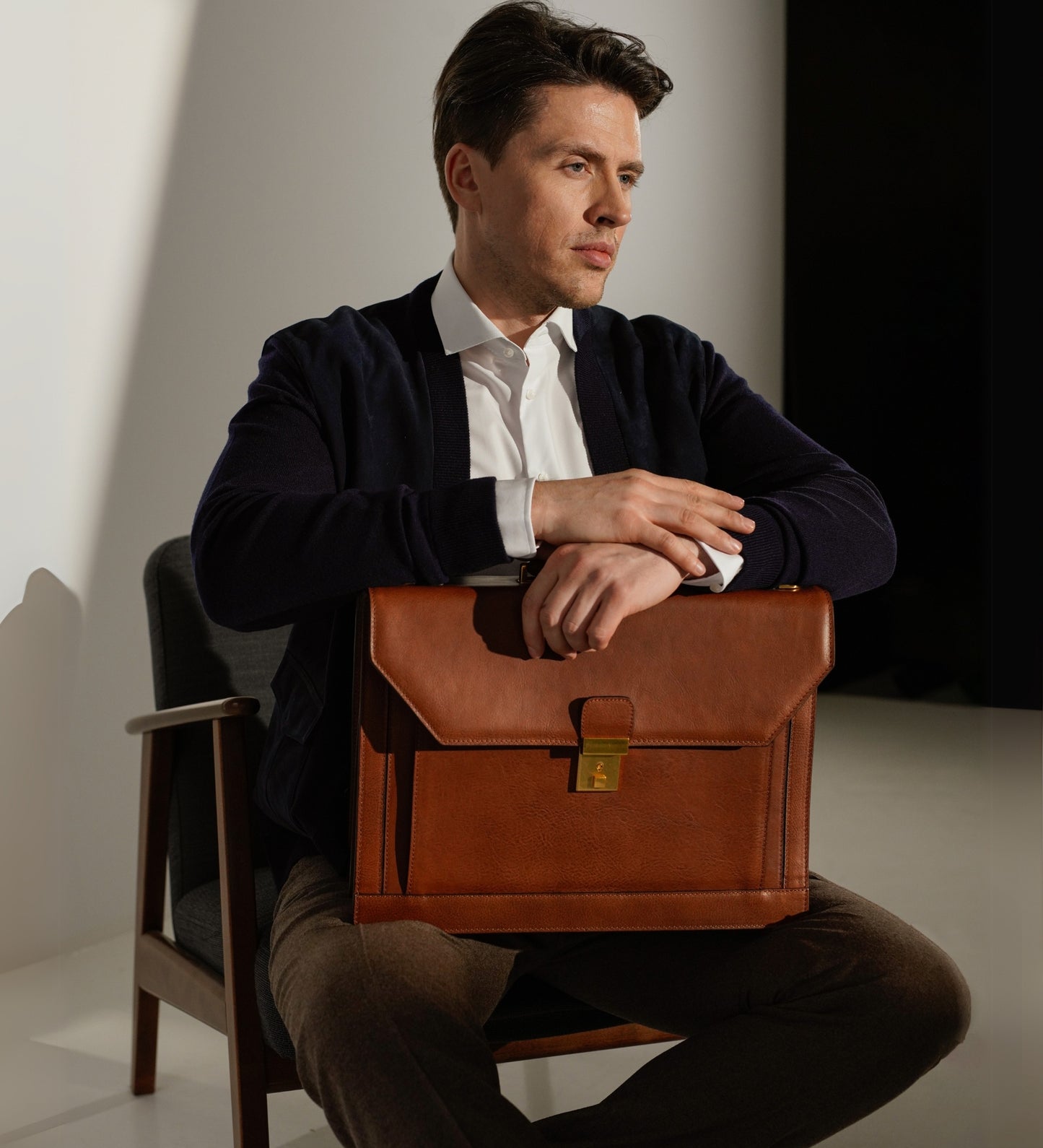 Large Leather Briefcase - Invisible Man