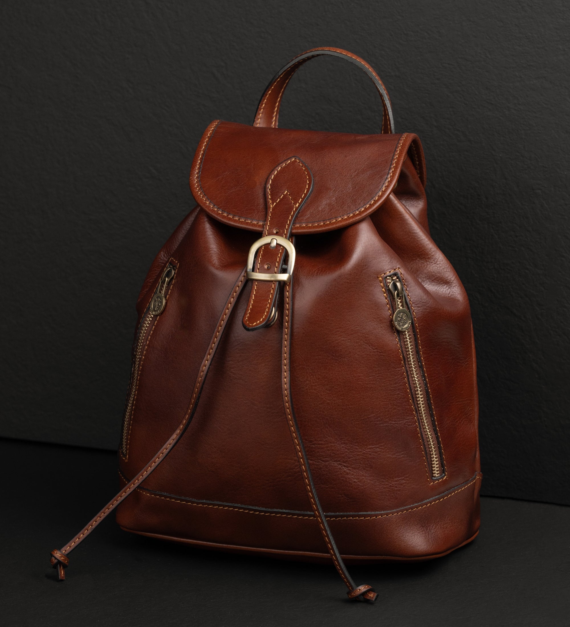 Leather Backpack for Women - White Noise