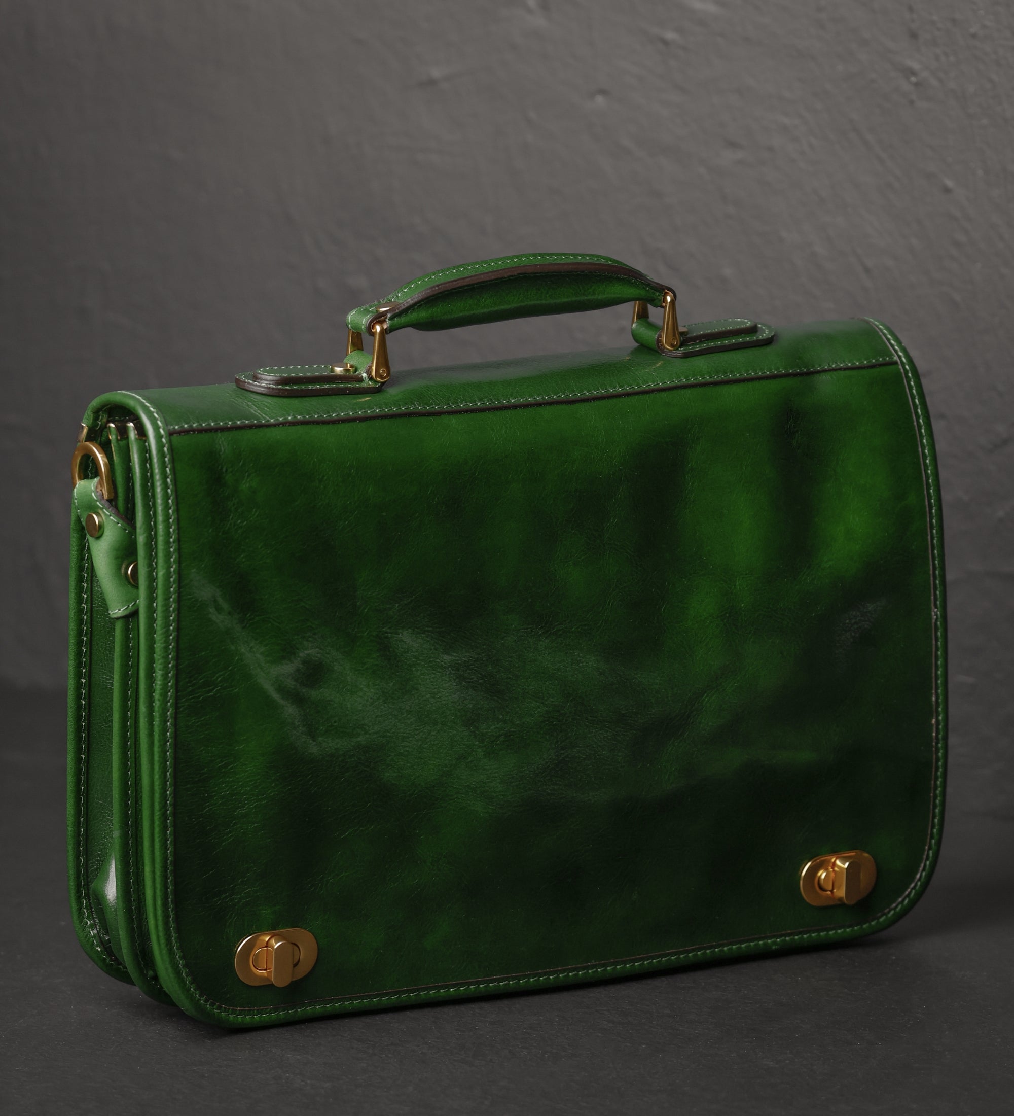Leather Briefcase Laptop Bag - Illusions