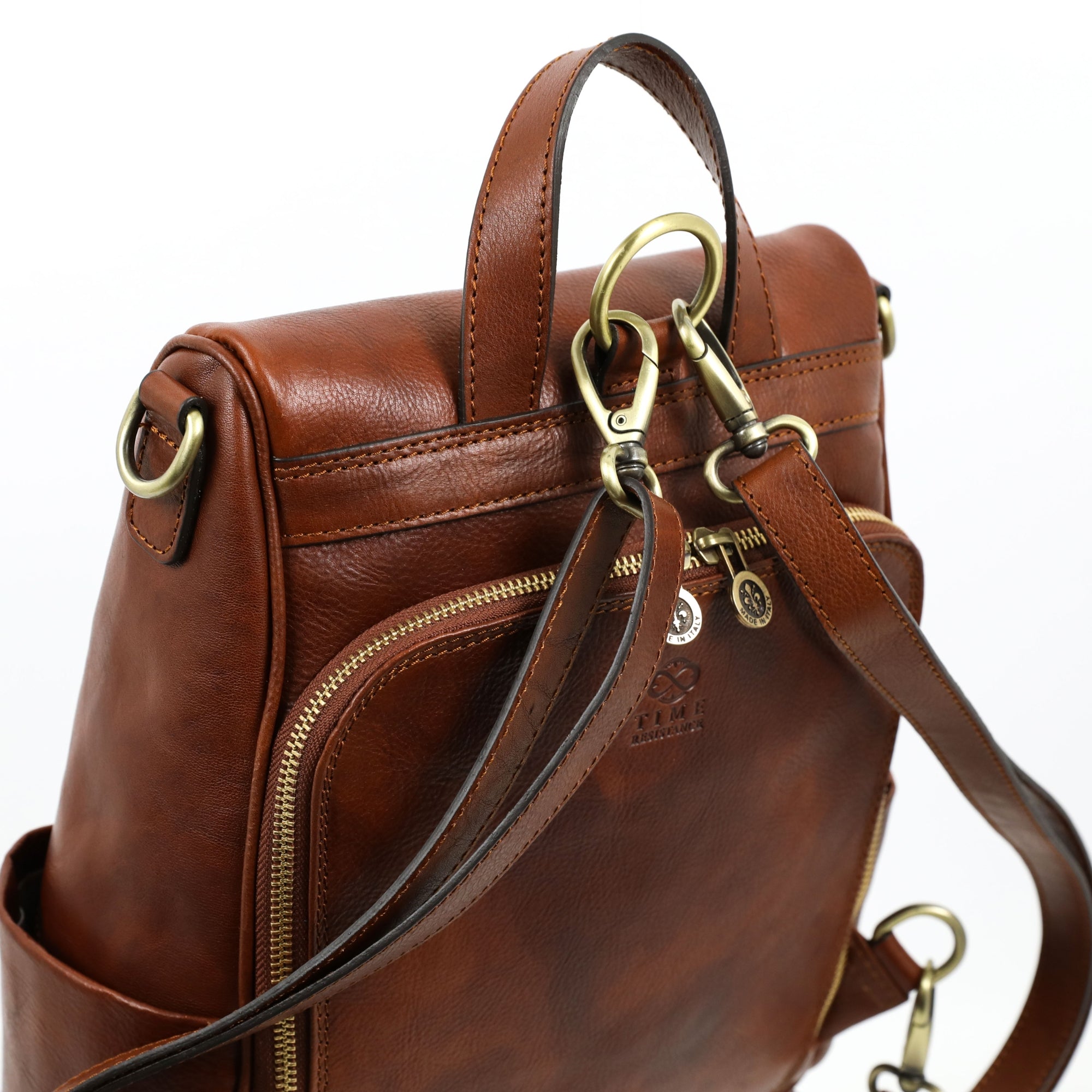 brown leather backpack purses Womens Cognac Brown Leather Convertible Backpack Shoulder Bag