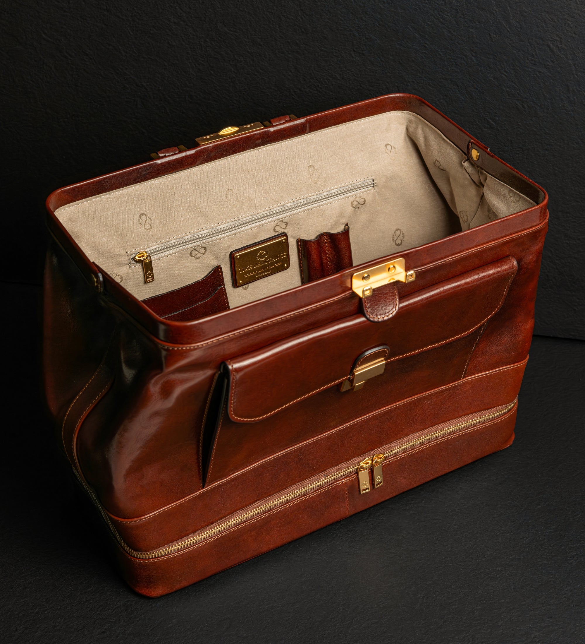 Large Italian Leather Doctor Bag for Women - The Master and Margarita