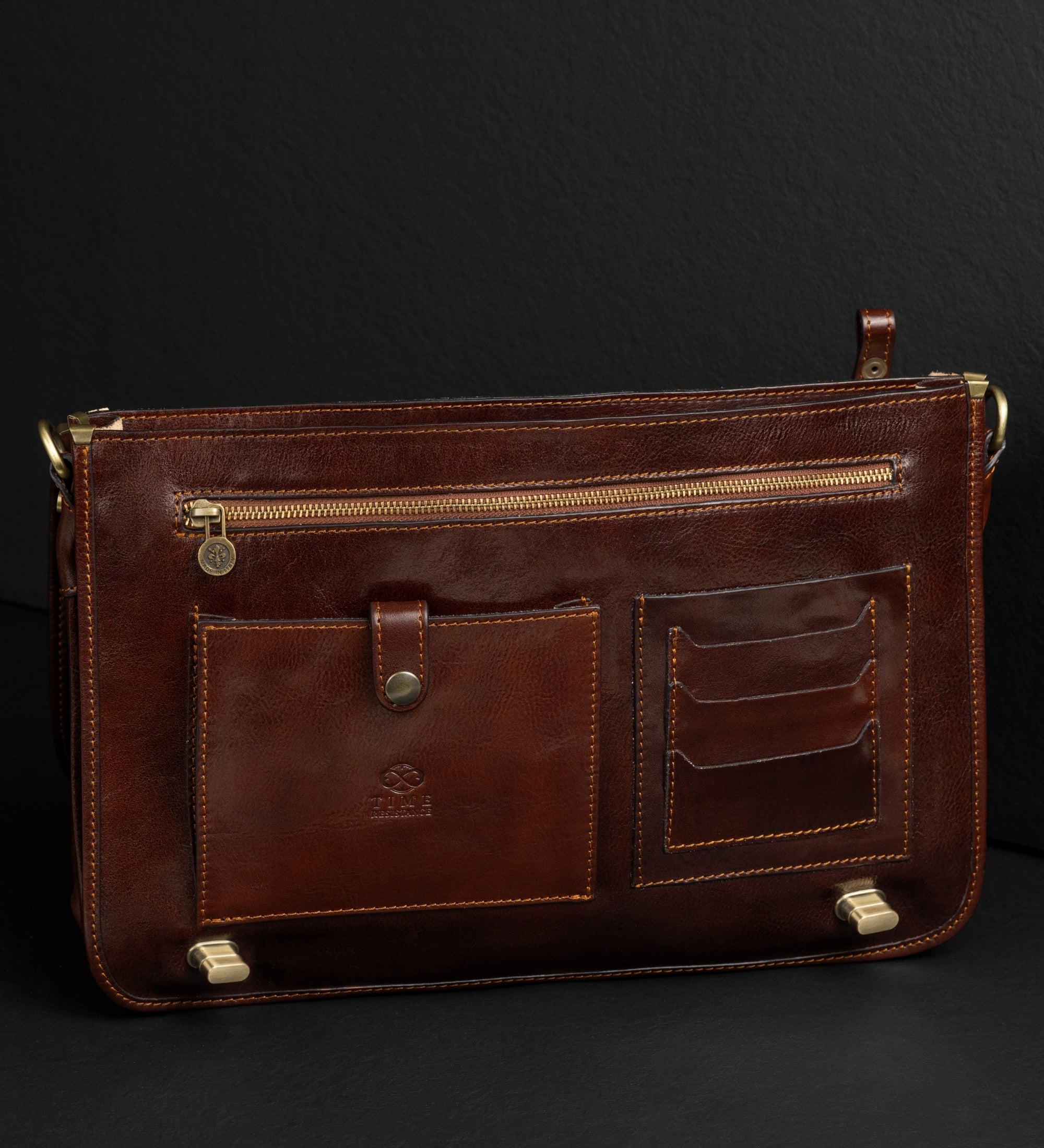 Leather Briefcase Laptop Bag - Illusions
